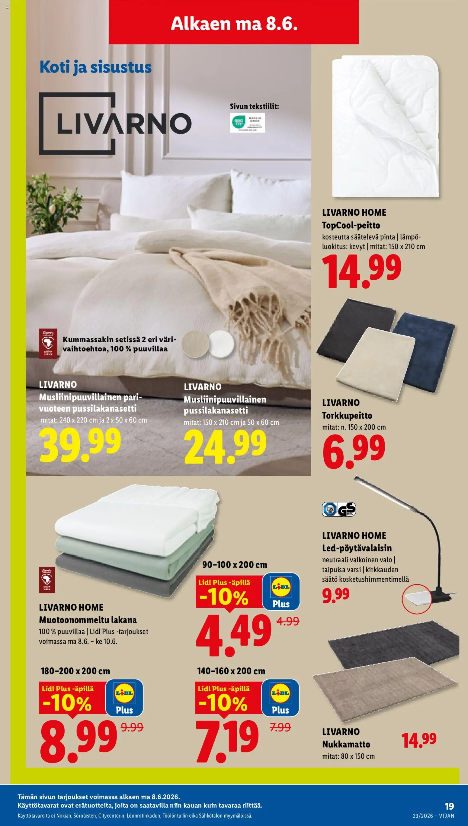 Lidl tarjoukset - Tampere – voimassa 04.06.2026 alkaen | Sivu: 27 | Tuotteet: Pussilakanasetti, Lakana