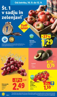 Lidl katalog akcije – veljaven od 10.09.2026 | Stran: 4 | Izdelki: Kos, Jabolka, Paradiznik, Avokado