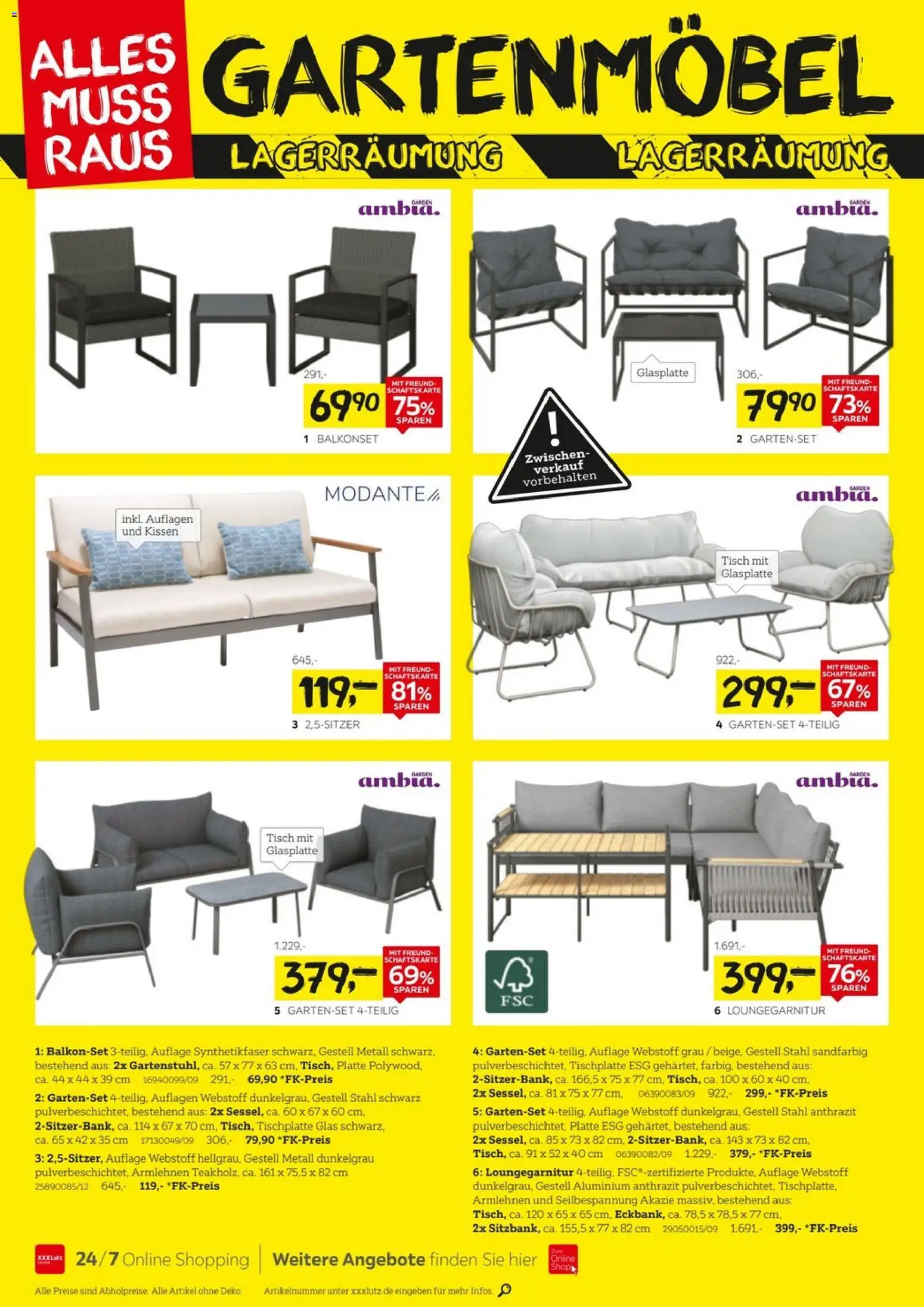 XXXLutz Gartenmöbelabverkauf – gültig ab 01.08.2026 | Seite: 6 | Produkte: Kissen, Tisch, Gartenmöbel