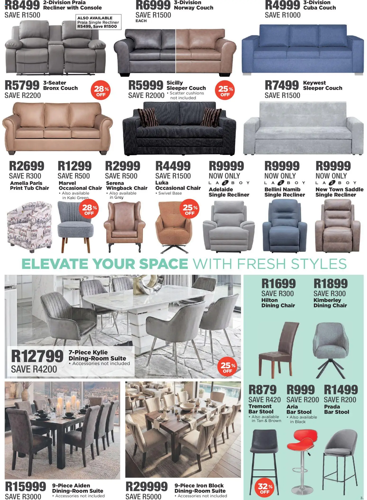 New House and Home catalogue – valid from 09.03.2026 | Page: 3 | Products: Stool, Couch, Chair, Bar stool