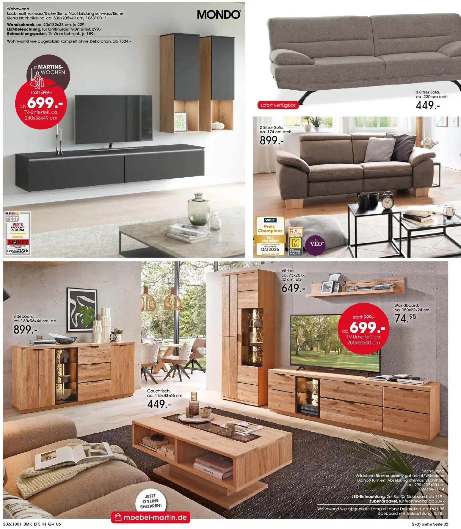 Möbel Martin Aktueller Prospekt (ab 01.10.2026) zum Blättern | Seite: 6 | Produkte: Sideboard, Wohnwand