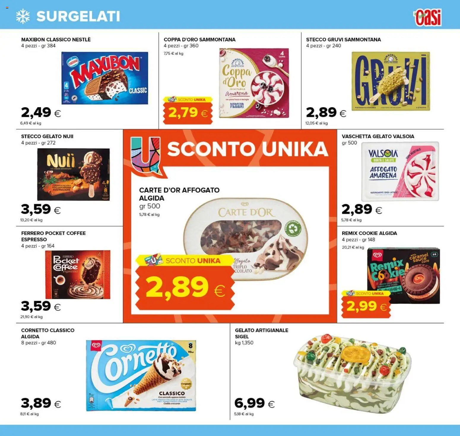 Volantino Oasi del 03/09/2026 | Pagina: 15 | Prodotti: Cornetto, Gelato, Latte, Amarena
