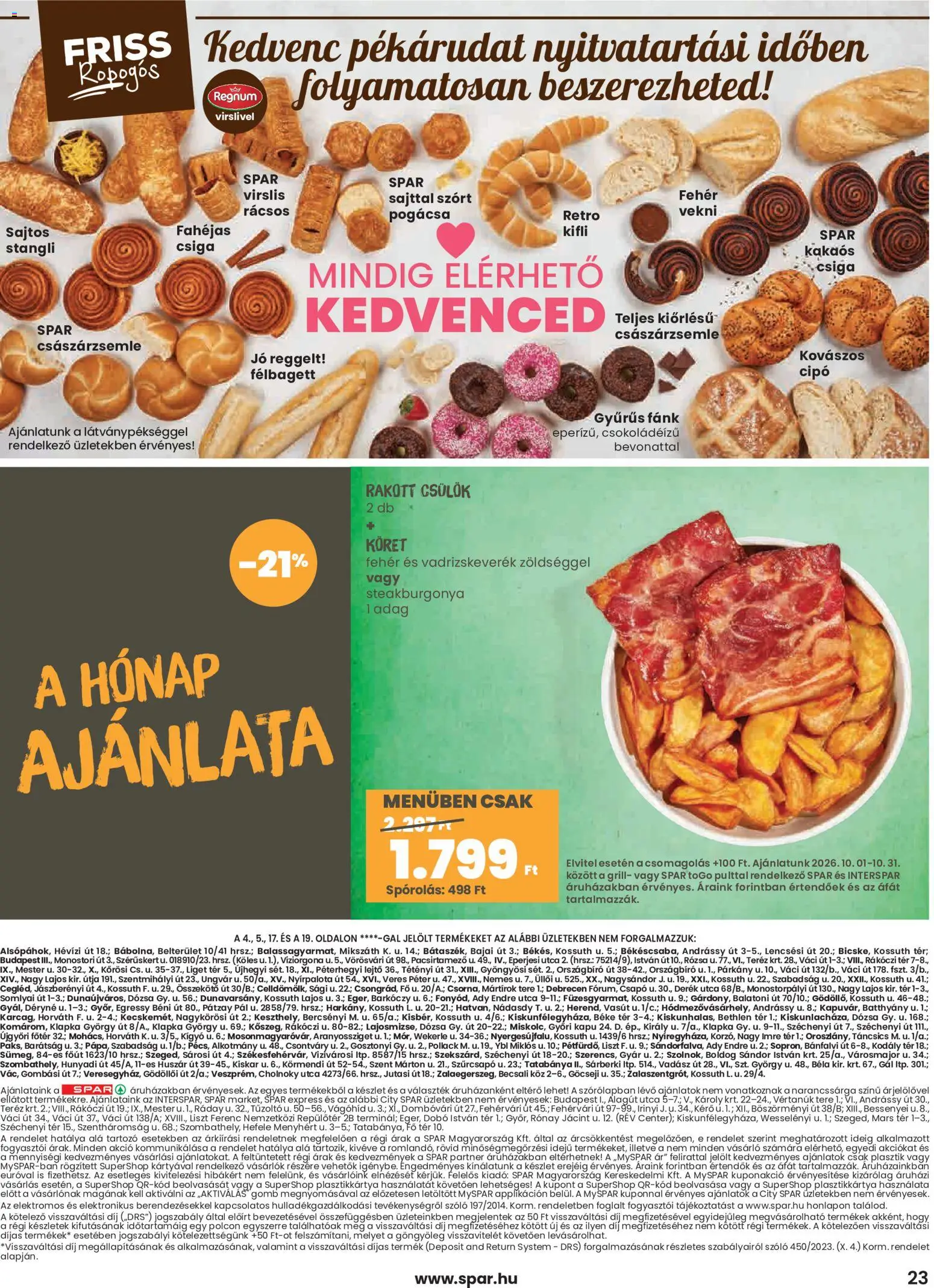 Spar akciós ujság - amely érvényes a következő dátumtól: 2026.10.01. | Oldal: 23