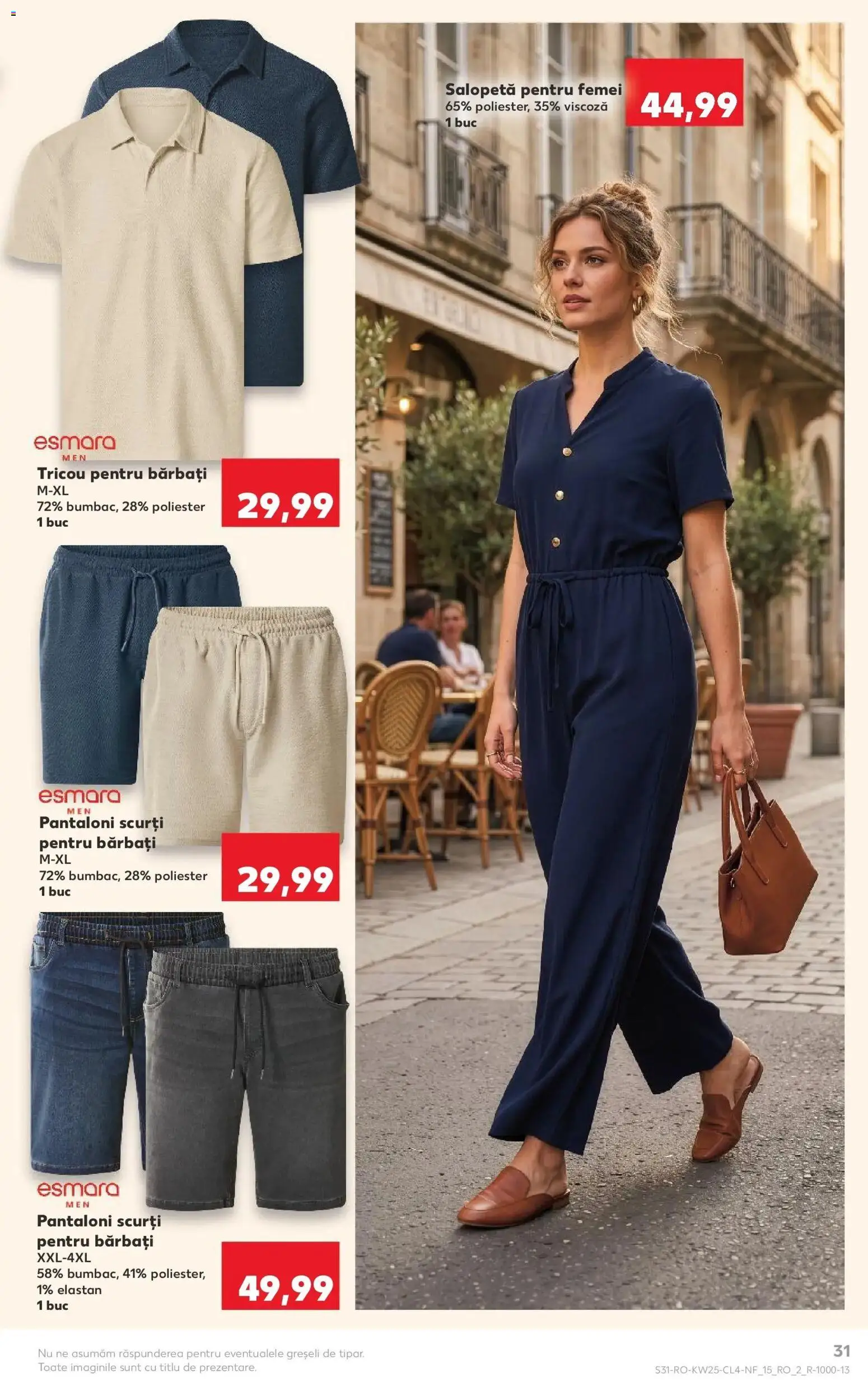 Noul catalog Kaufland – valabil de la 17.06.2026 | Pagină: 31 | Produse: Kestane, Tricou, Pantaloni, Salopetă