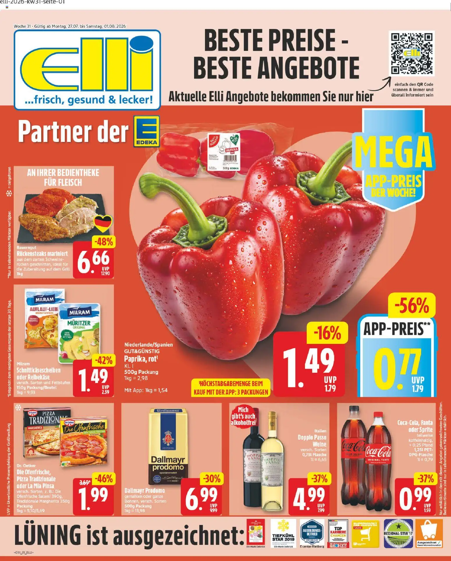 Elli Markt Prospekt Gütersloh – gültig ab 27.07.2026 | Seite: 5 | Produkte: Fanta, Dallmayr, Doppio Passo, Fleisch