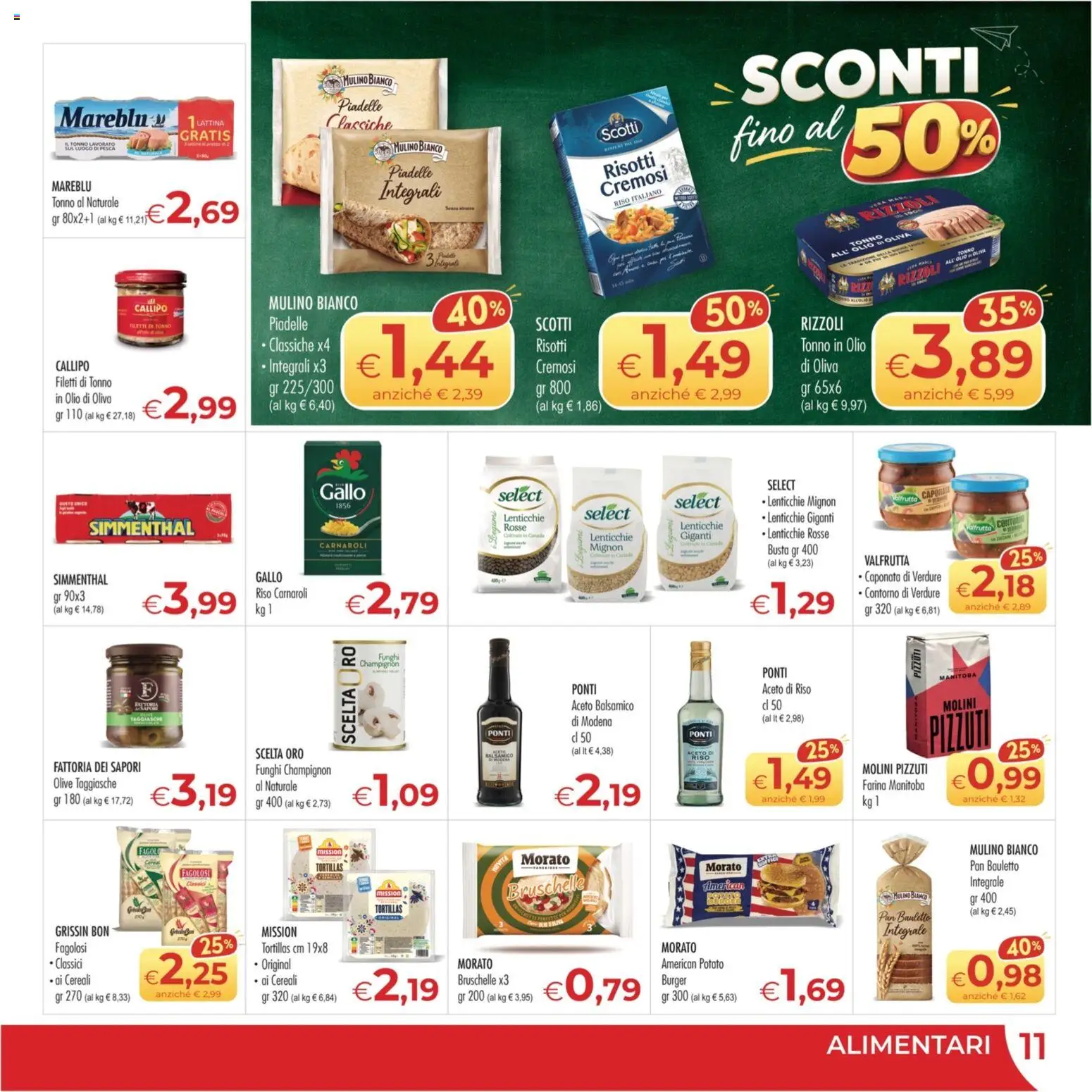Volantino MerSi Supermercati del 23/09/2026 | Pagina: 11 | Prodotti: Riso, Cereali, Verdure, Aceto