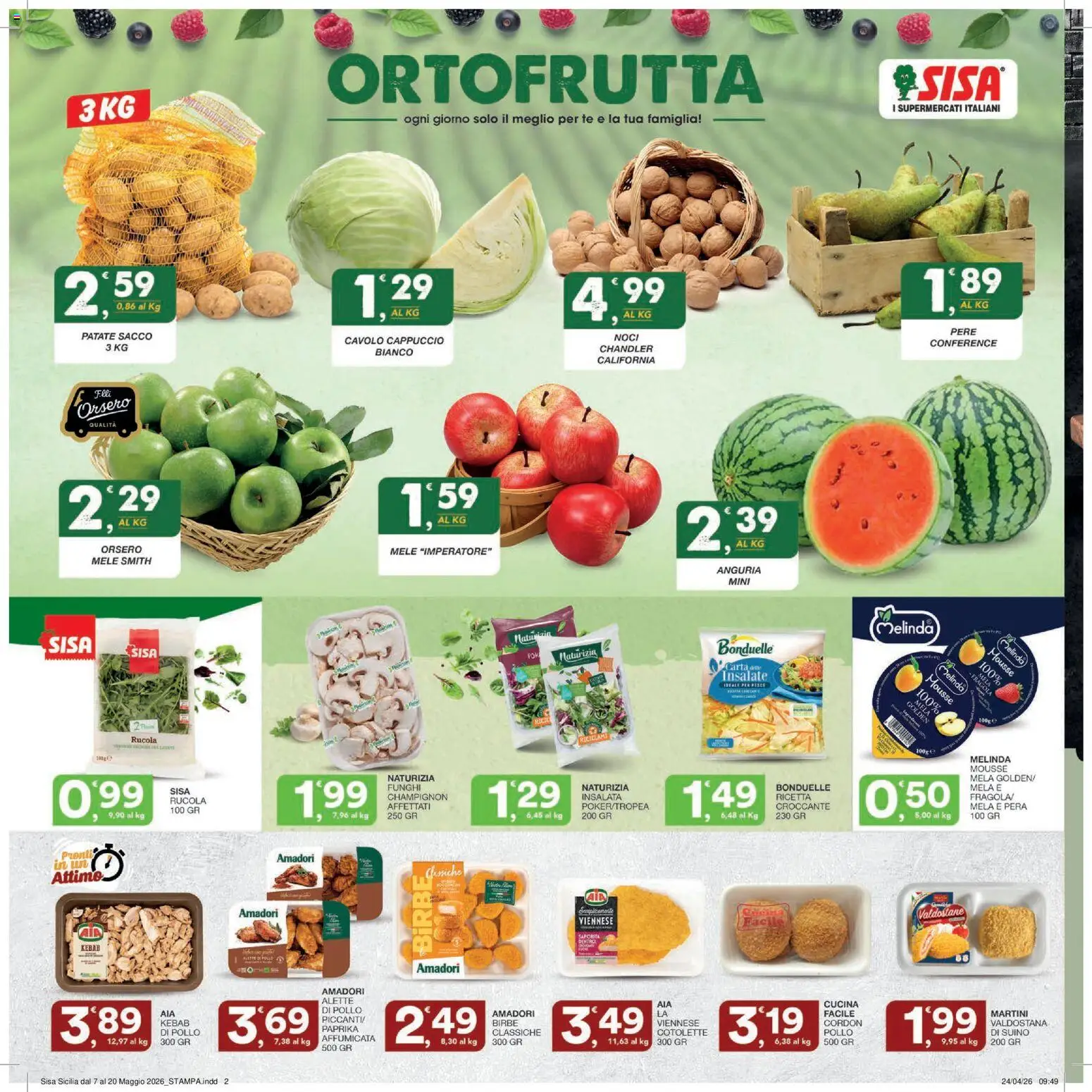 Volantino SISA del 07.05.2026 | Pagina: 2 | Prodotti: Rucola, Noci, Cavolo, Funghi