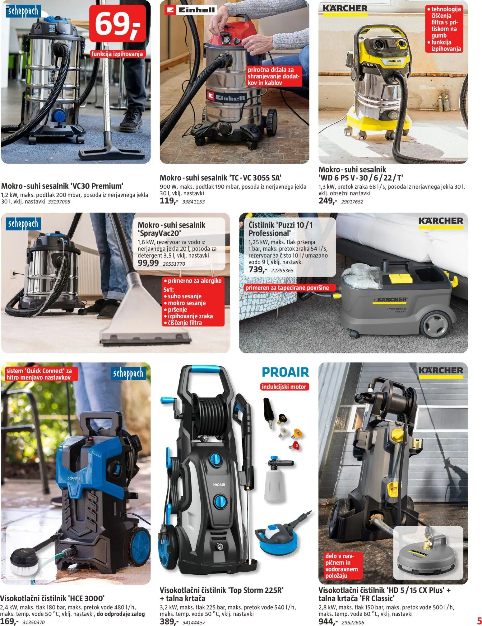 Novi Bauhaus katalog ponudbe – veljaven od 15.07.2026 | Stran: 5 | Izdelki: Krtaca, Detergent, Sesalnik, Visokotlačni čistilnik