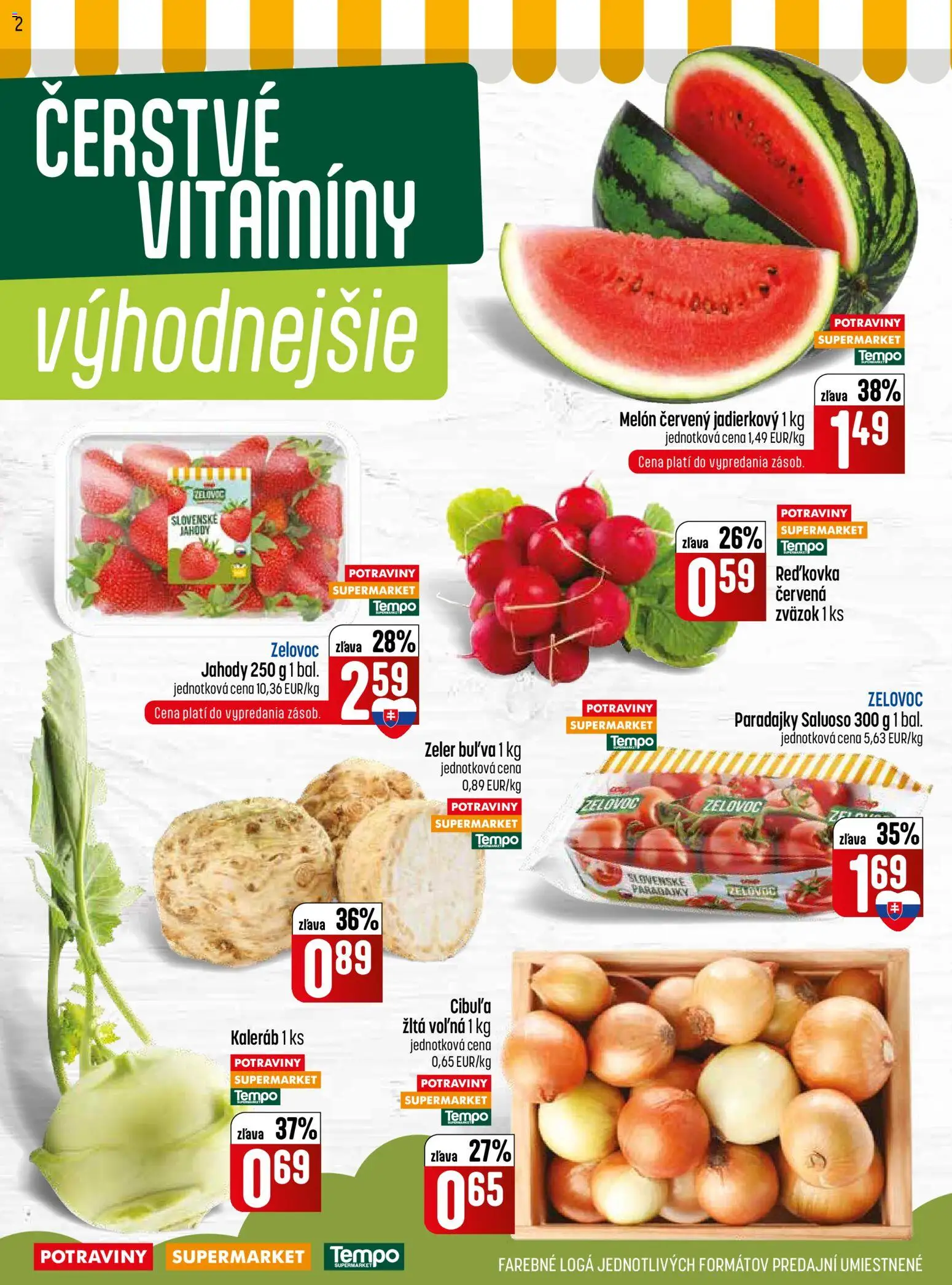 Nové COOP Jednota akcie – leták je platný od 21.05.2026 | Strana: 2 | Produkty: Paradajky, Jahody, Melón, Zeler