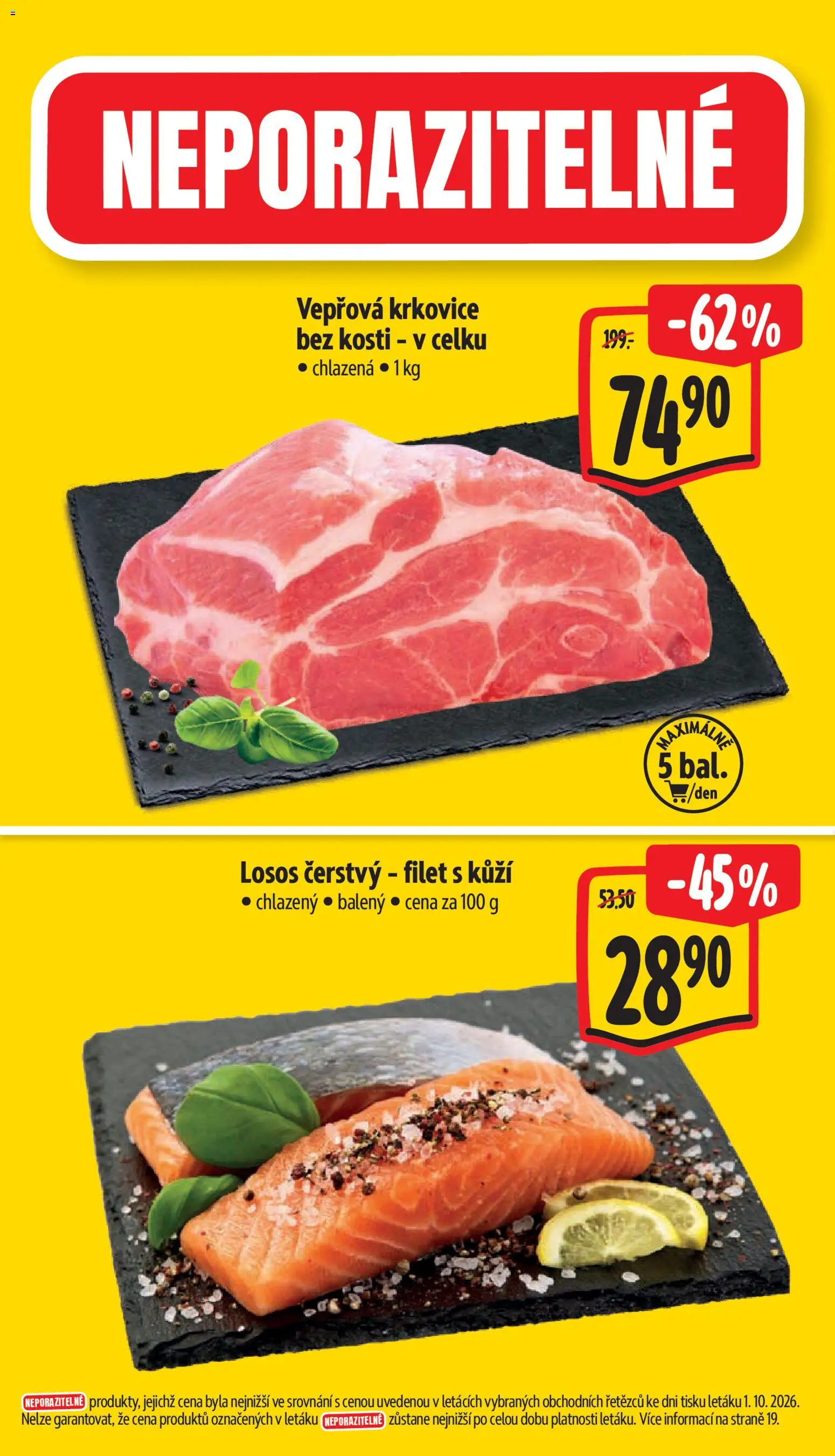 Albert leták - Supermarket Frenštát pod Radhoštěm od 07.10.2026 | Strana: 2 | Produkty: Losos, Vepřová krkovice bez kosti, Krkovice bez kosti, Filet