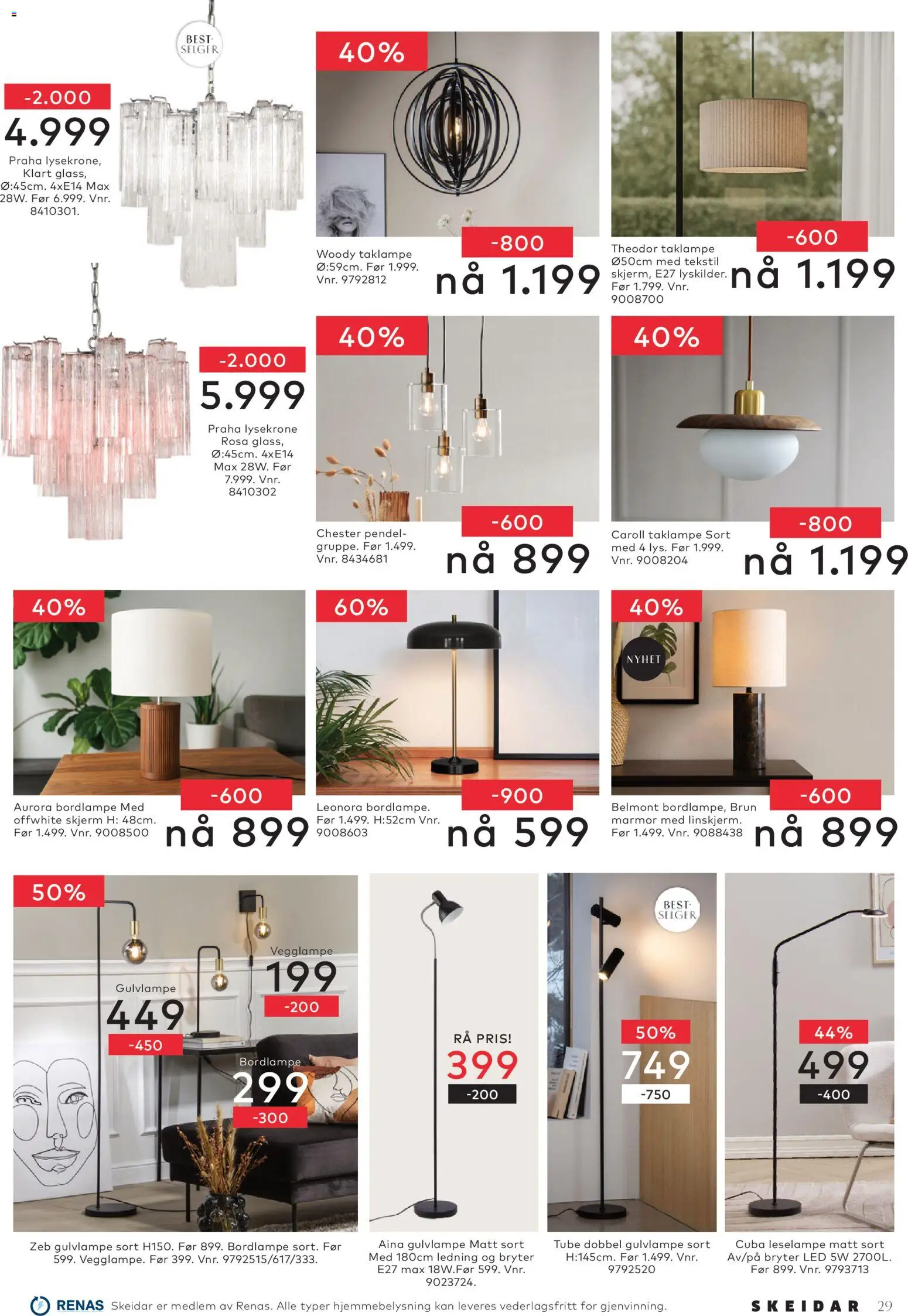 {H1} | Side: 29 | Produkter: Vegglampe, Taklampe, Ledning, Jeux