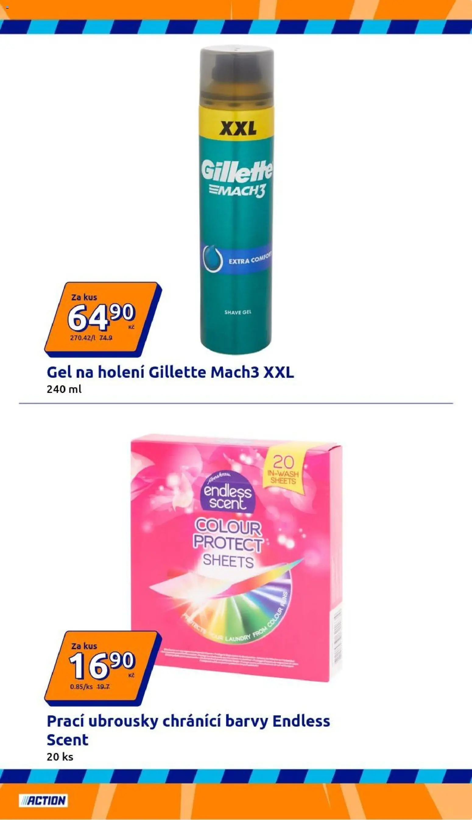 Action leták od 30.09.2026 | Strana: 23 | Produkty: Gel na holení, Ubrousky, Gillette Mach3, Barvy