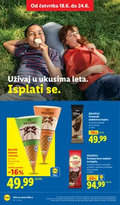 BALLINO Sladoled u kornetu, Više vrsta 120 ml; Komad - pregled Lidl kataloga - važi od 18.06.2026 | Strana: 48