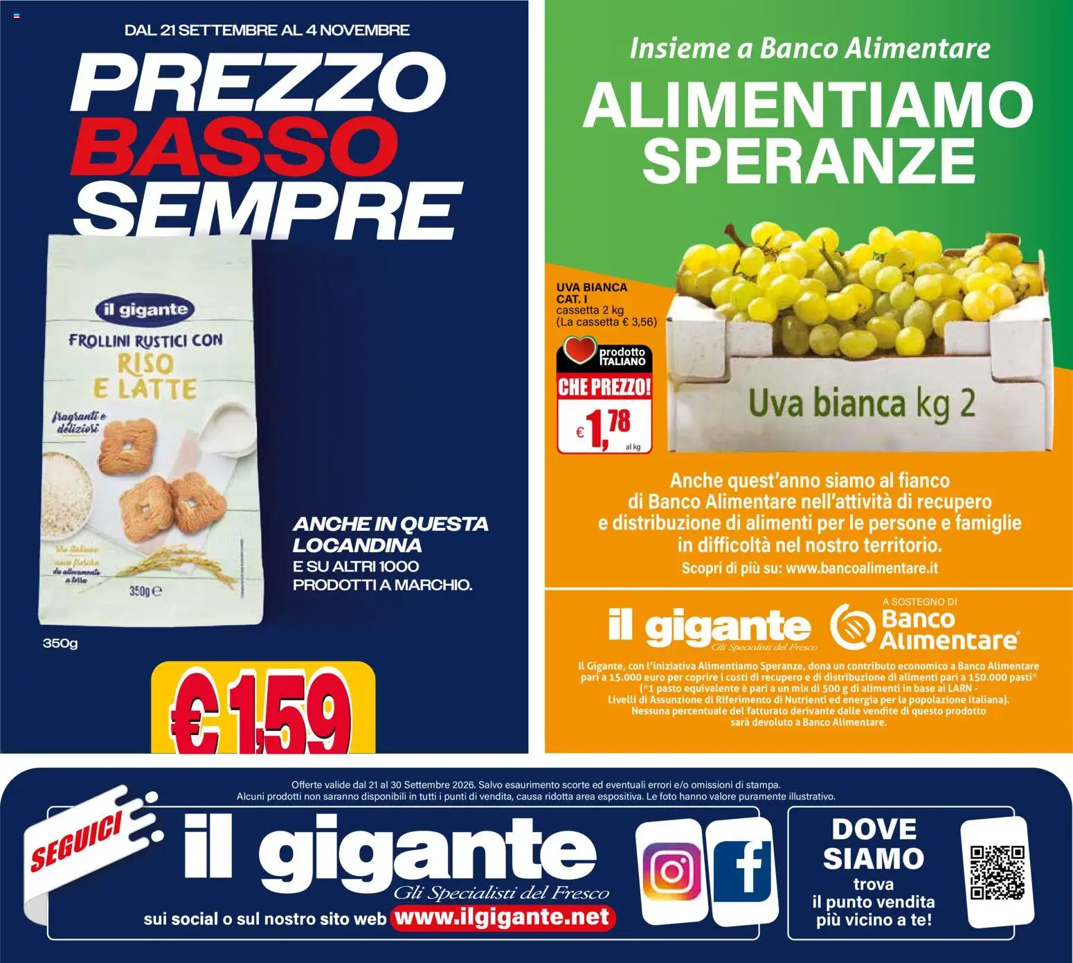 Volantino Il Gigante del 21/09/2026 | Pagina: 36 | Prodotti: Riso, Basso, Rustici, Frollini