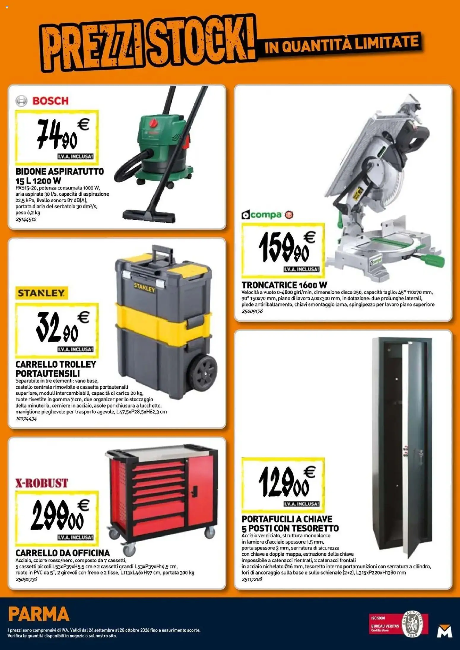 Nuovo TECNOMAT catalogo Parma dal 24/09/2026 > offerte anteprima 🛍️ | Pagina: 22 | Prodotti: Porta, Taglio, Disco, Trolley