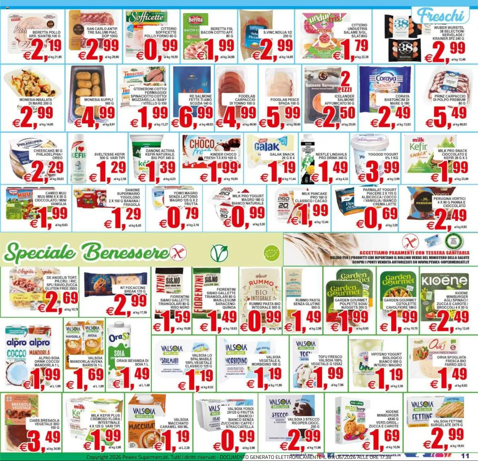 Volantino Pewex del 10.06.2026 | Pagina: 11 | Prodotti: Panna, Vitello, Mais, Farro