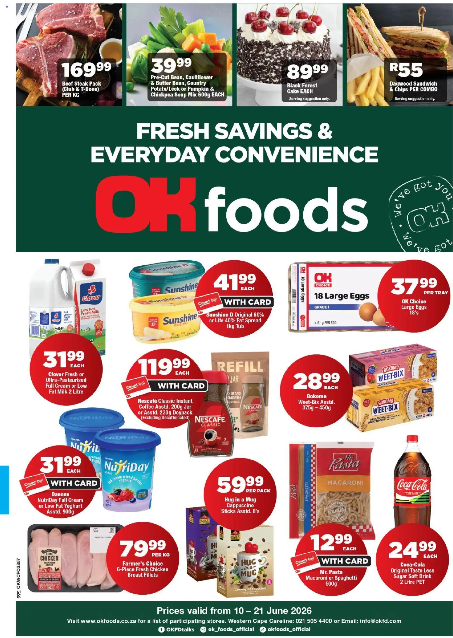 New OK Foods catalogue – valid from 10.06.2026 | Page: 1 | Products: Shelf, Biscuits, Soup, Sugar