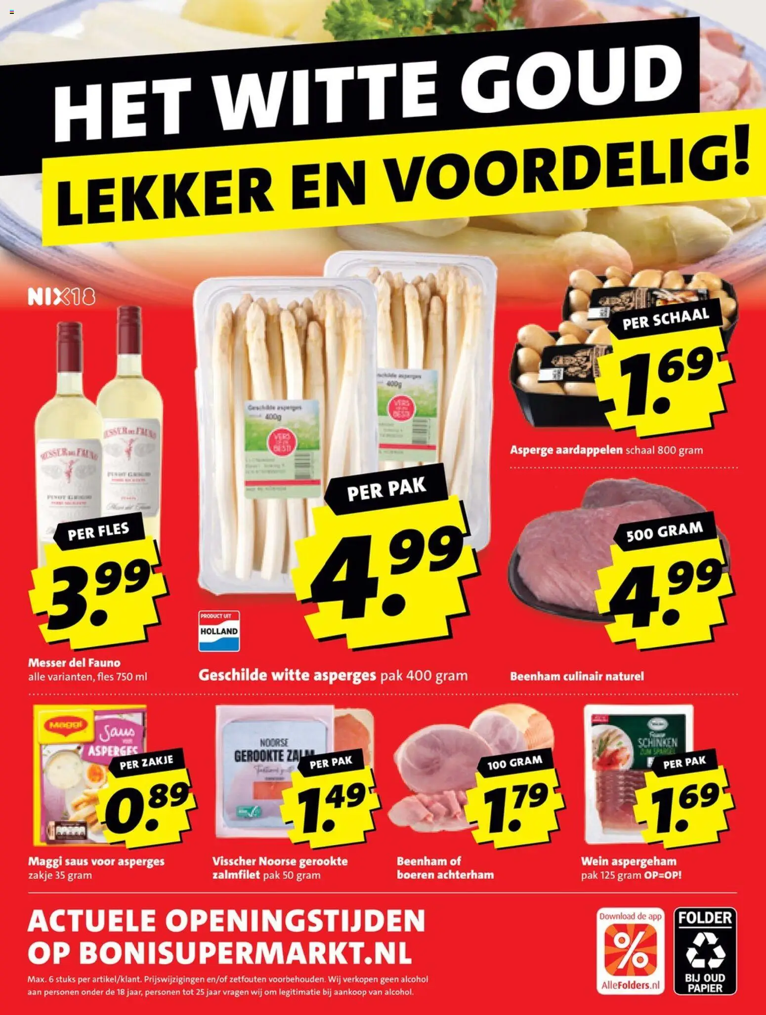 {H1} | Pagina: 29 | Producten: Asperges, Schaal, Fles, Saus