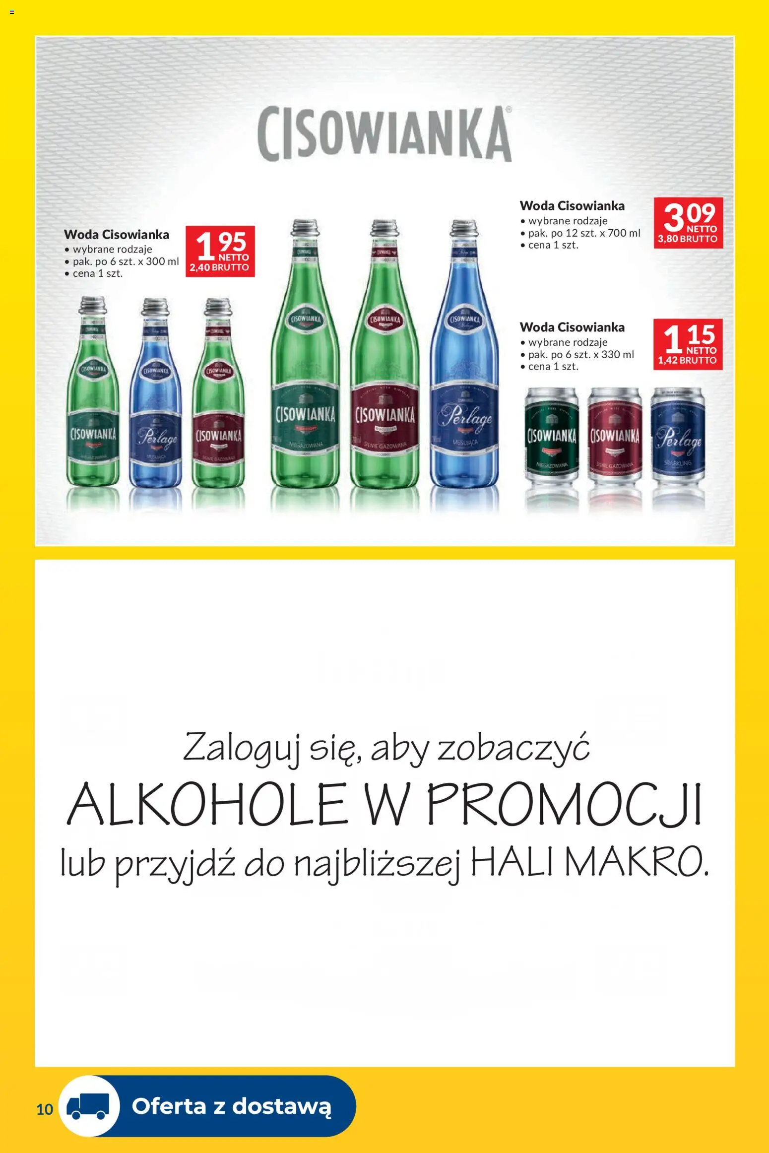 Makro gazetka - Dostawy dla gastronomii od 01.09.2026 | Strona: 10 | Produkty: Alkohole, Cisowianka, Woda