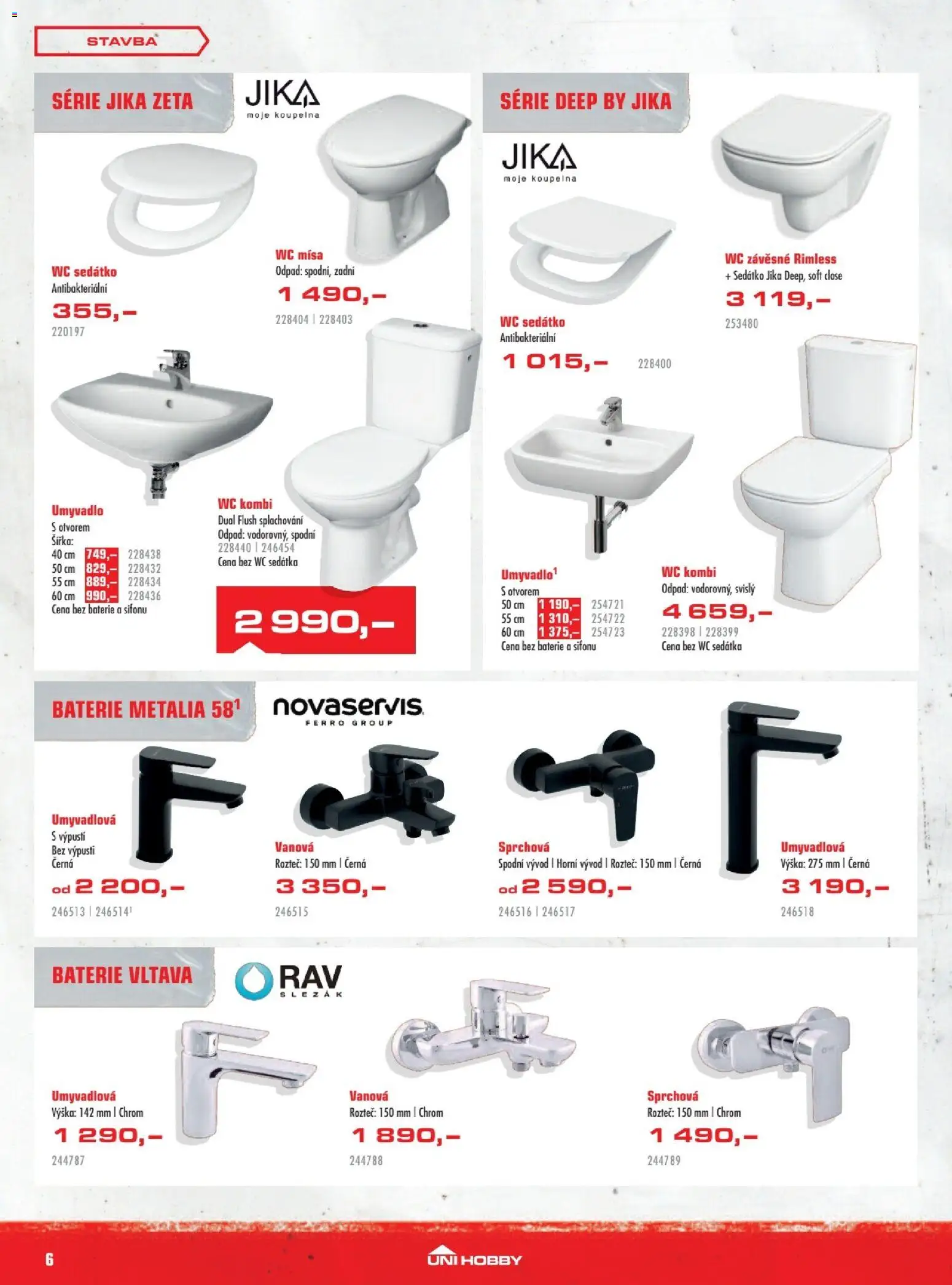 Uni Hobby leták od 01.10.2026 | Strana: 6 | Produkty: Umyvadlo, Wc, Baterie, Koupelna