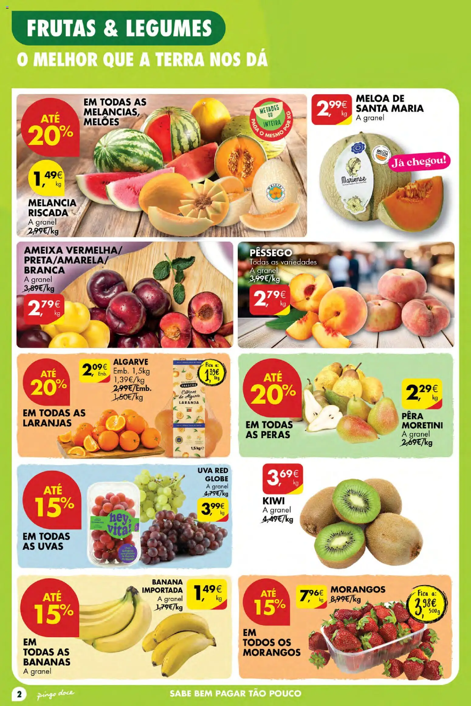 Pingo Doce Poupe Esta Semana Açores │ válido de 06/08/2026 | Página: 2 | Produtos: Banana, Peras, Laranjas, Morangos