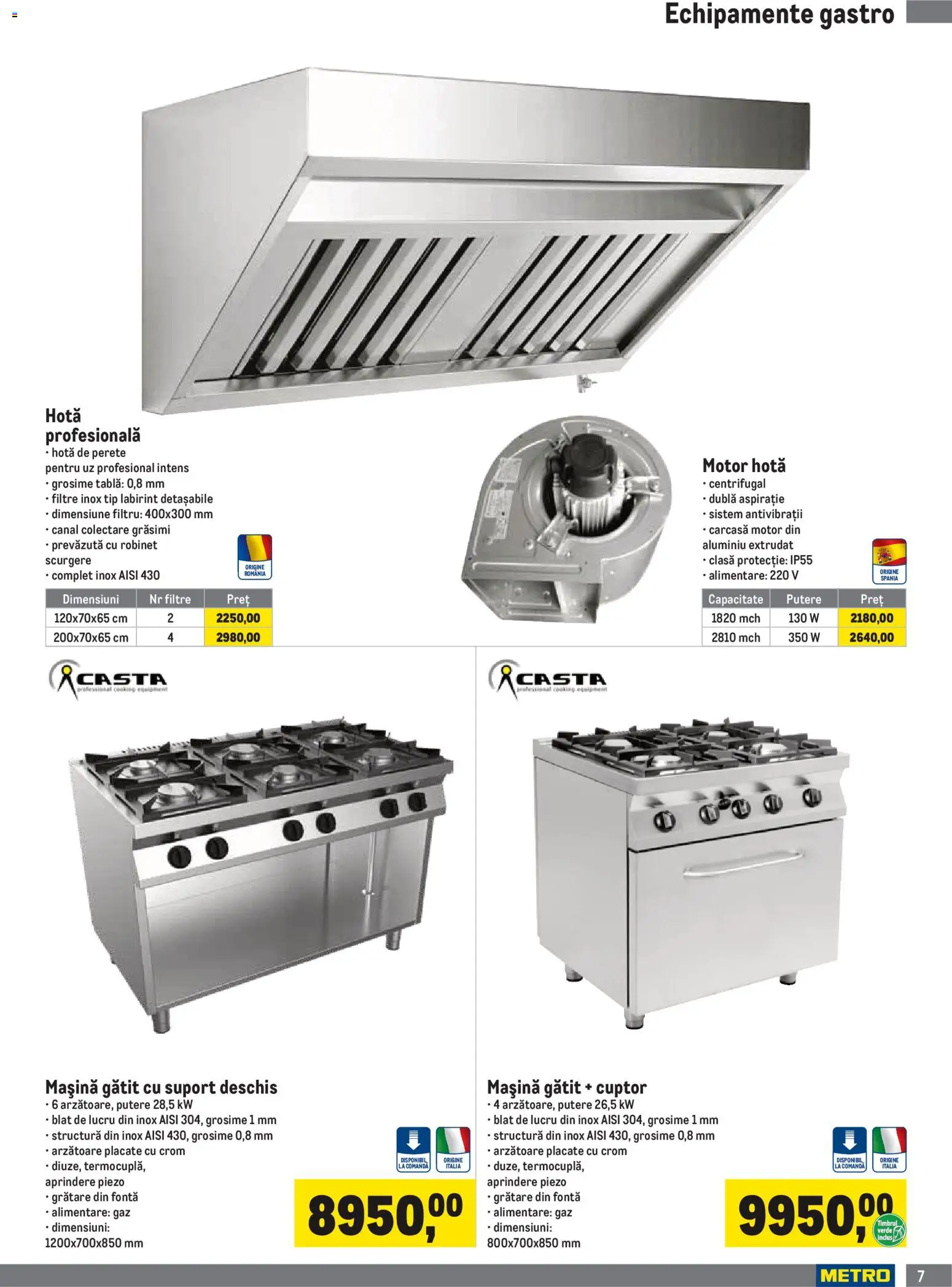 Noul catalog Metro – valabil de la 01.07.2026 | Pagină: 7 | Produse: Hotă, Carcasă, Cuptor, Tablă
