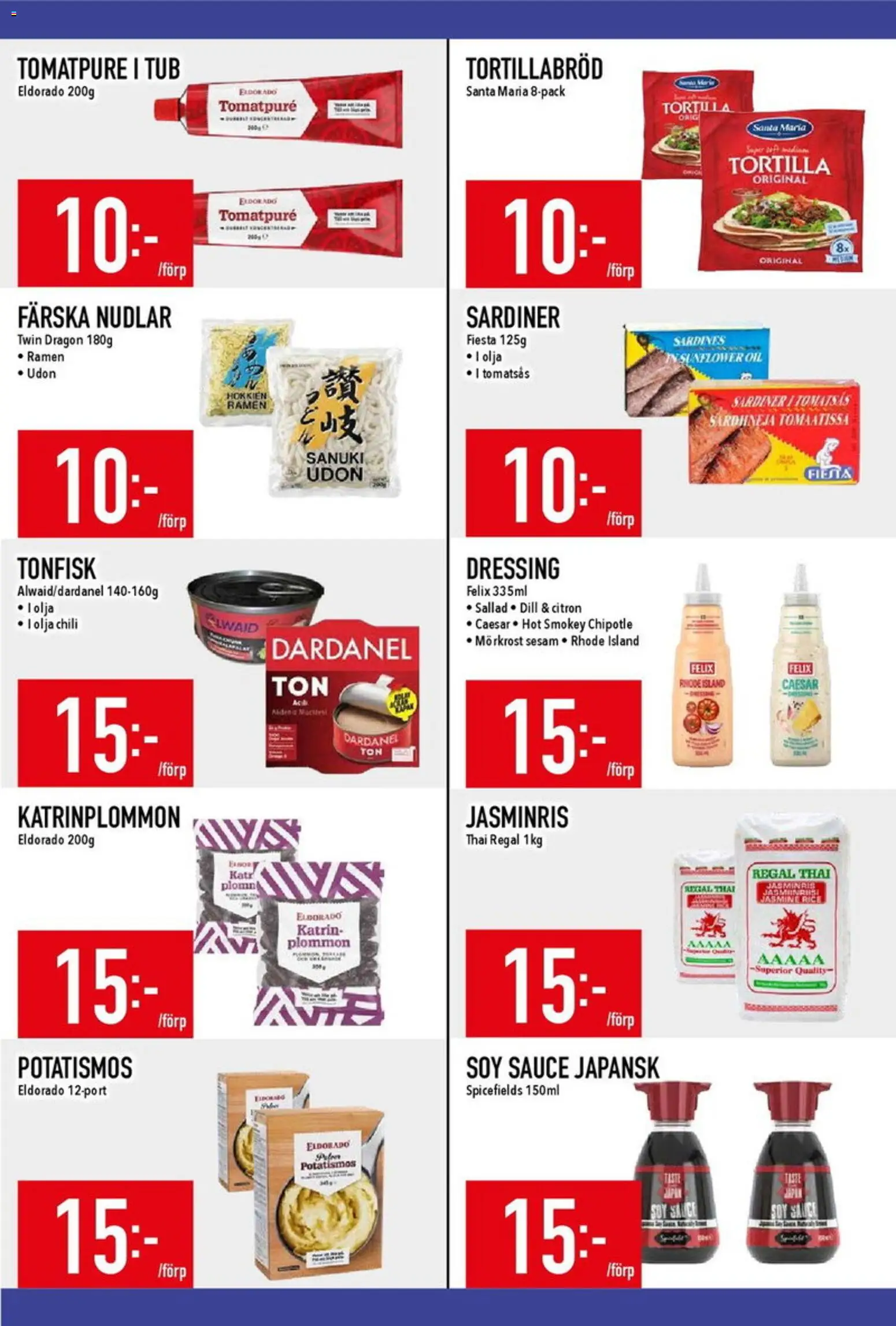 Matdax reklamblad aktuell från 26/10/2026 | Sida: 16 | Produkter: Tortilla, Tomatpure, Sardiner, Tonfisk