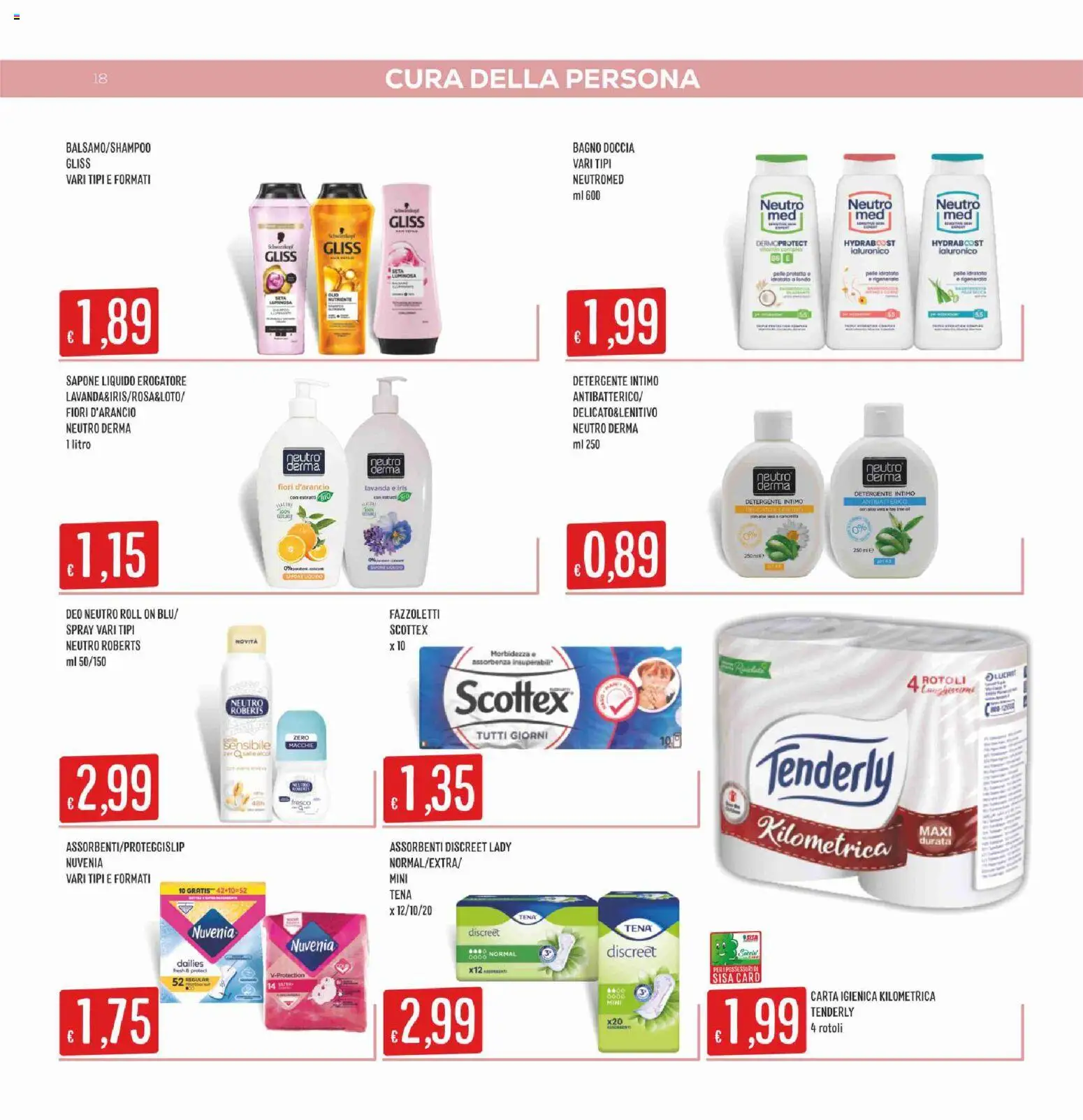 Volantino SISA del 14.05.2026 | Pagina: 18 | Prodotti: Paté, Carta igienica, Sapone, Detergente intimo