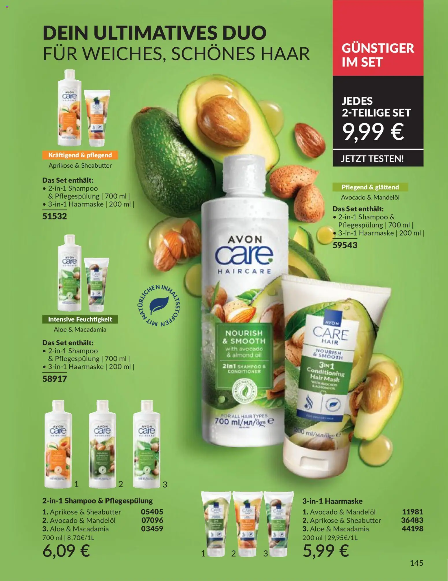 AVON Katalog Juni 2026 – gültig ab 01.06.2026 | Seite: 145 | Produkte: Shampoo, Haarmaske, Avocado