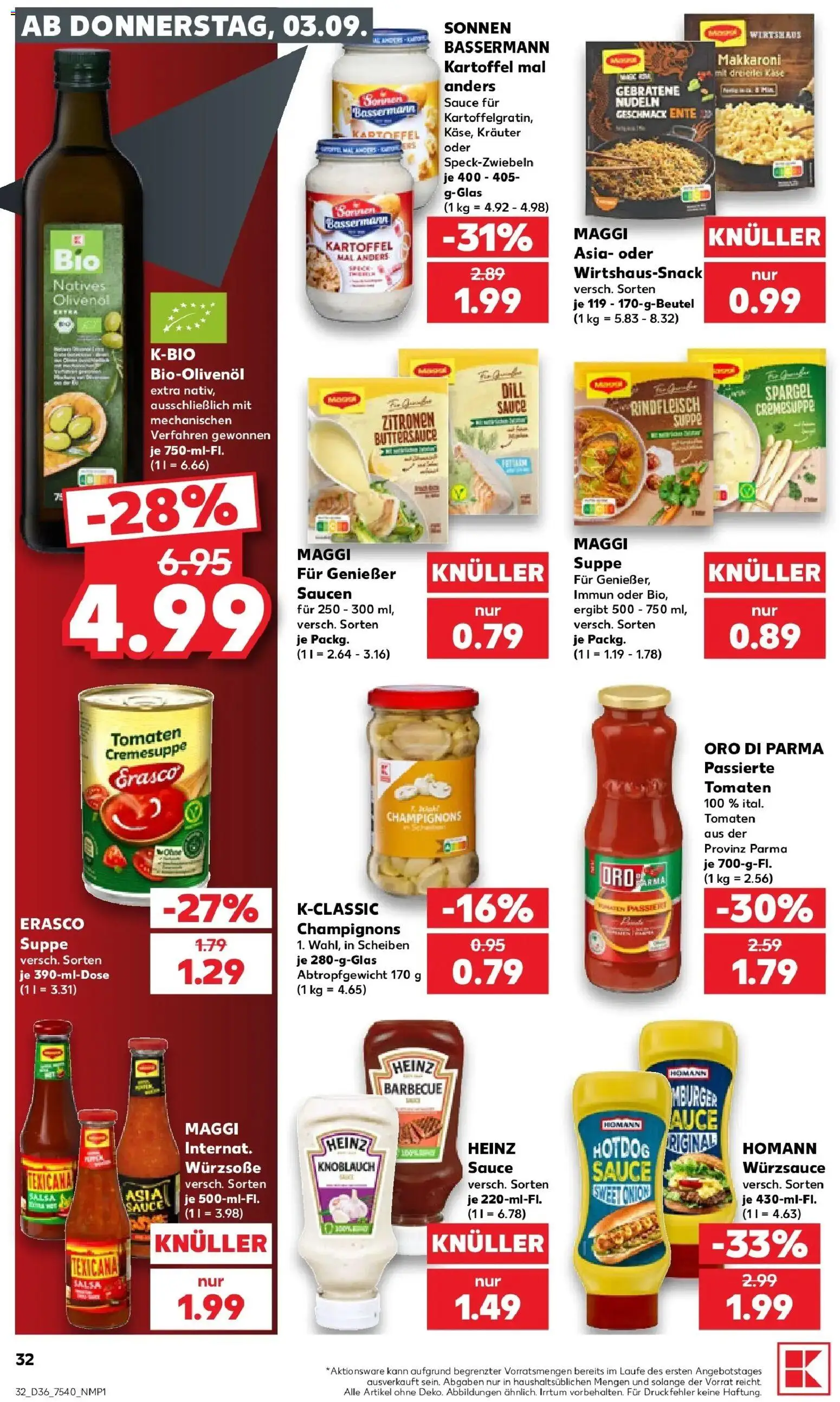 Prospekt Kaufland ab 31.08.2026 » Angebote Online zum Blättern | Seite: 41 | Produkte: Maggi, Tomaten, Oro di parma, Knoblauch