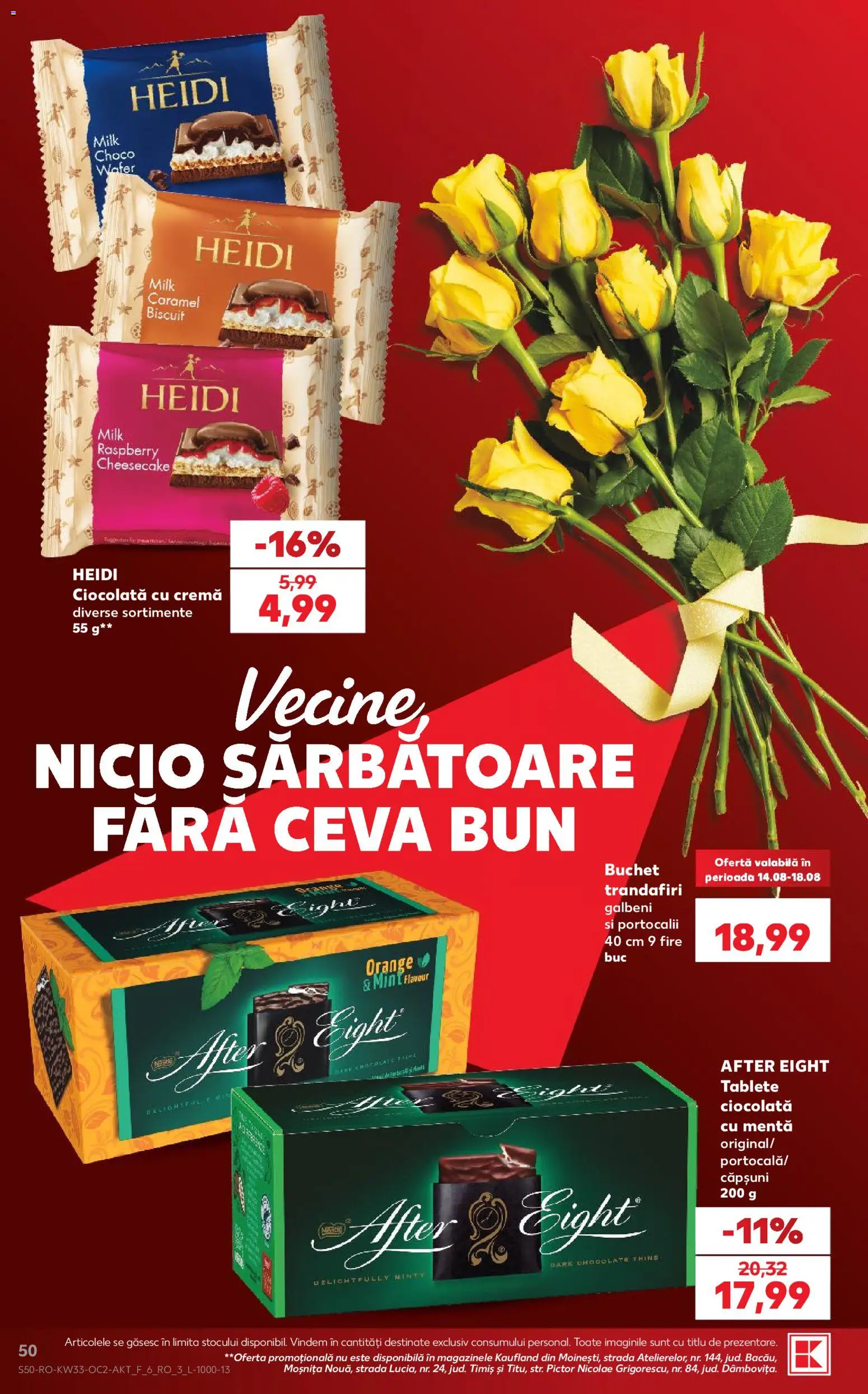 Noul catalog Kaufland – valabil de la 12.08.2026 | Pagină: 50 | Produse: Cremă, Ciocolată, Heidi, Căpșuni