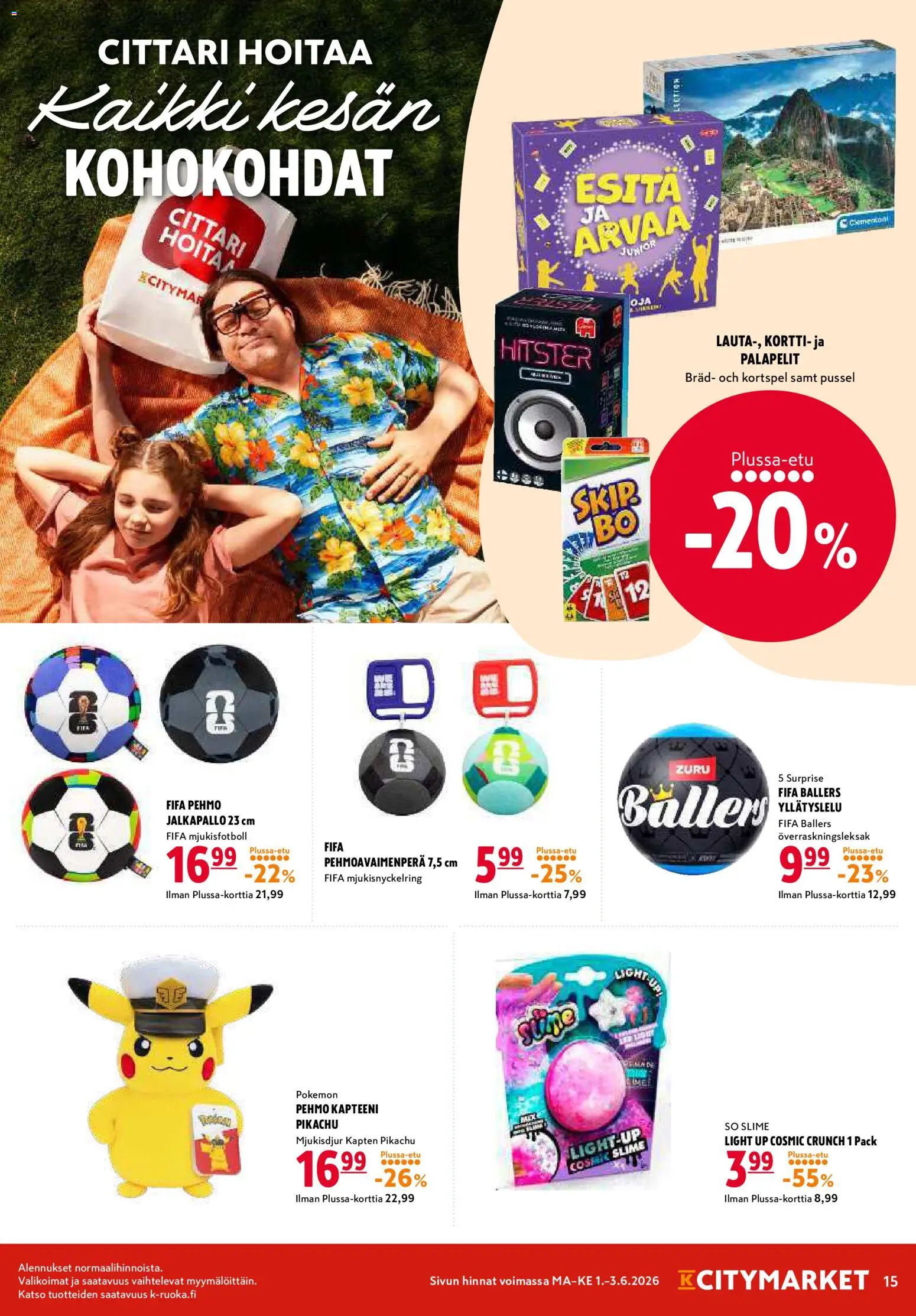 K-Citymarket tarjoukset – voimassa 01.06.2026 alkaen | Sivu: 15 | Tuotteet: Jalkapallo