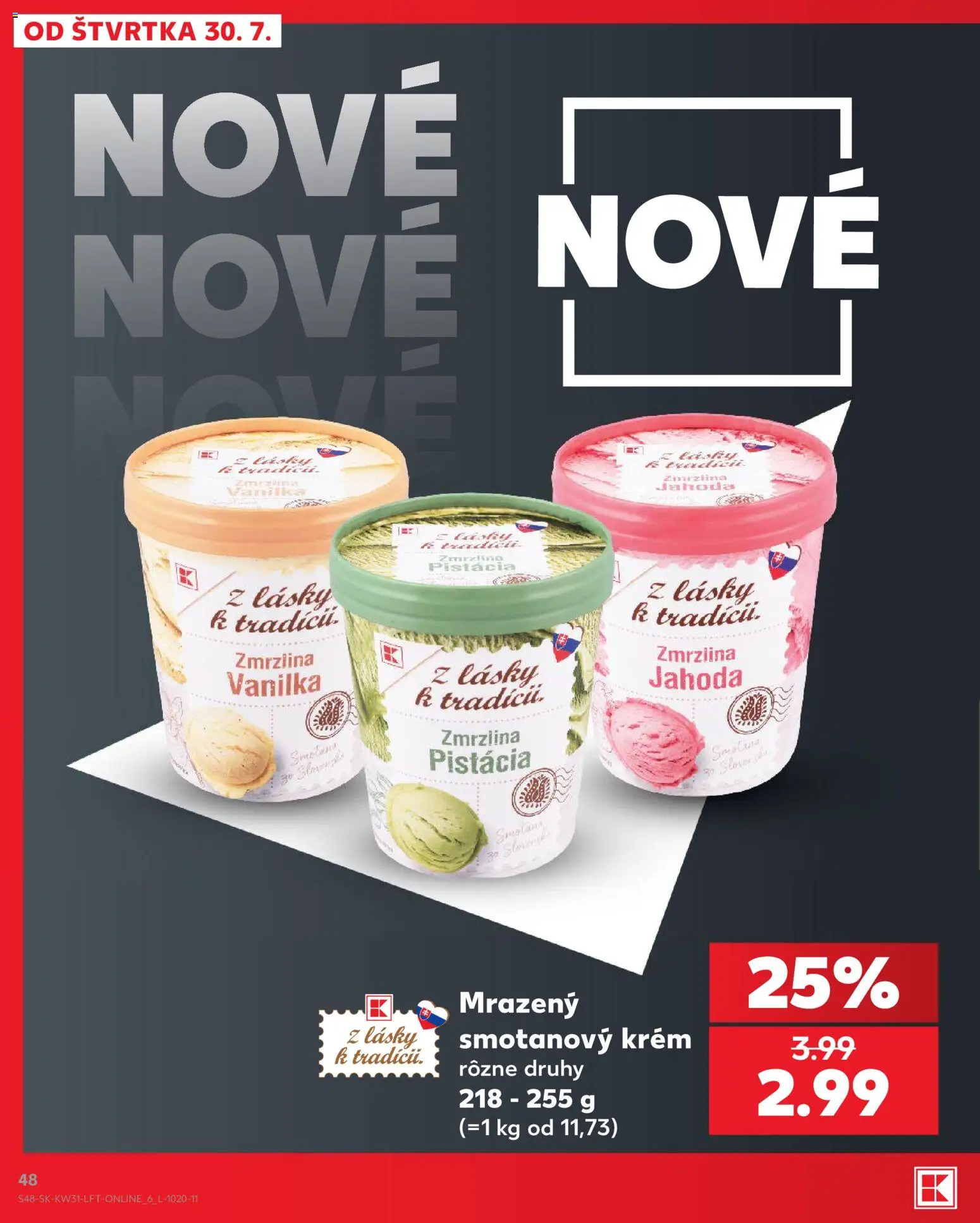 Nové Kaufland akcie – leták je platný od 30.07.2026 | Strana: 48 | Produkty: Zmrzlina, Krém