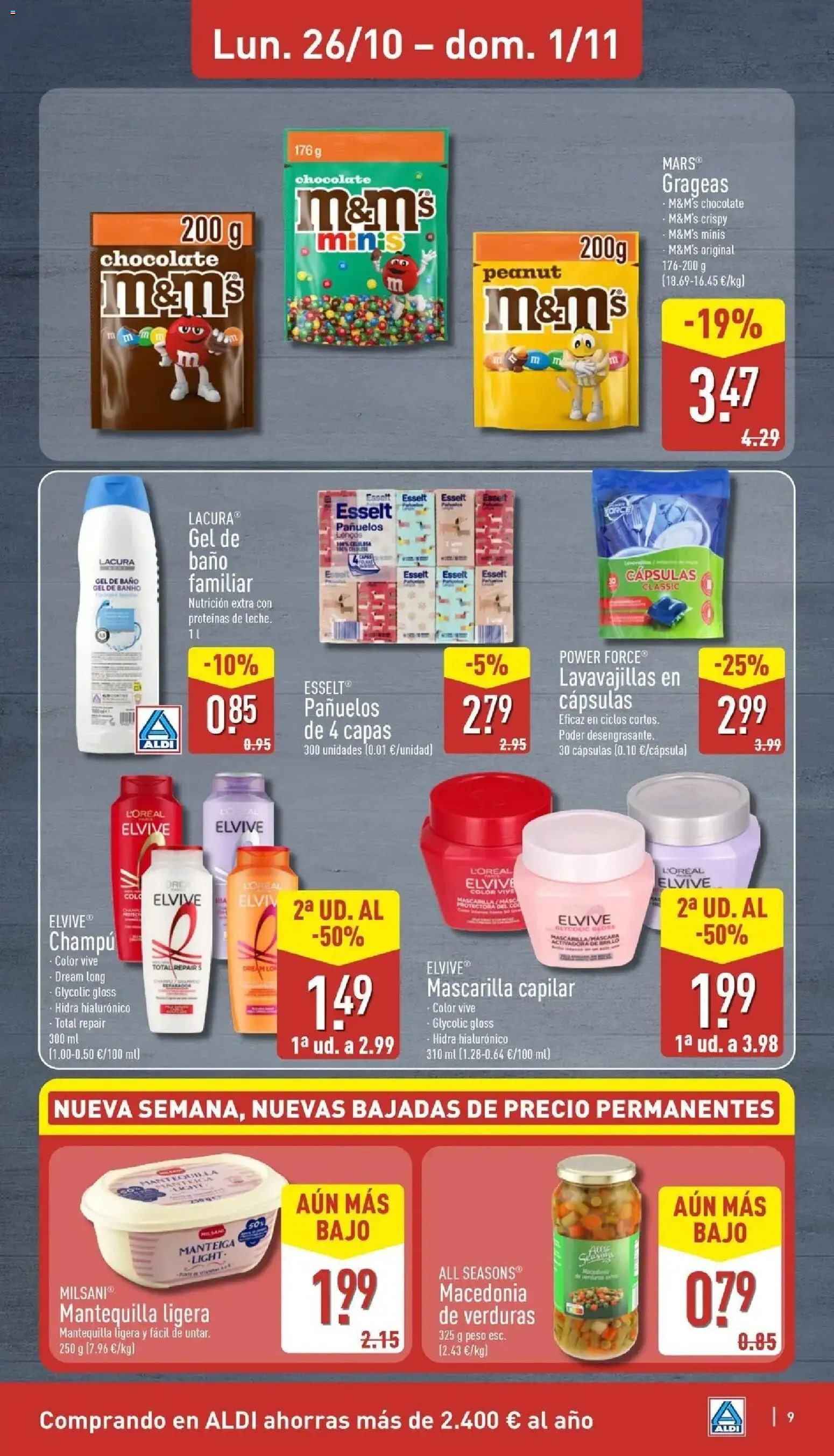Aldi - Qué poco cuesta comprar bien │ válido desde el 26/10/2026 | Página: 9 | Productos: Champú, Verduras, Peso, Baño
