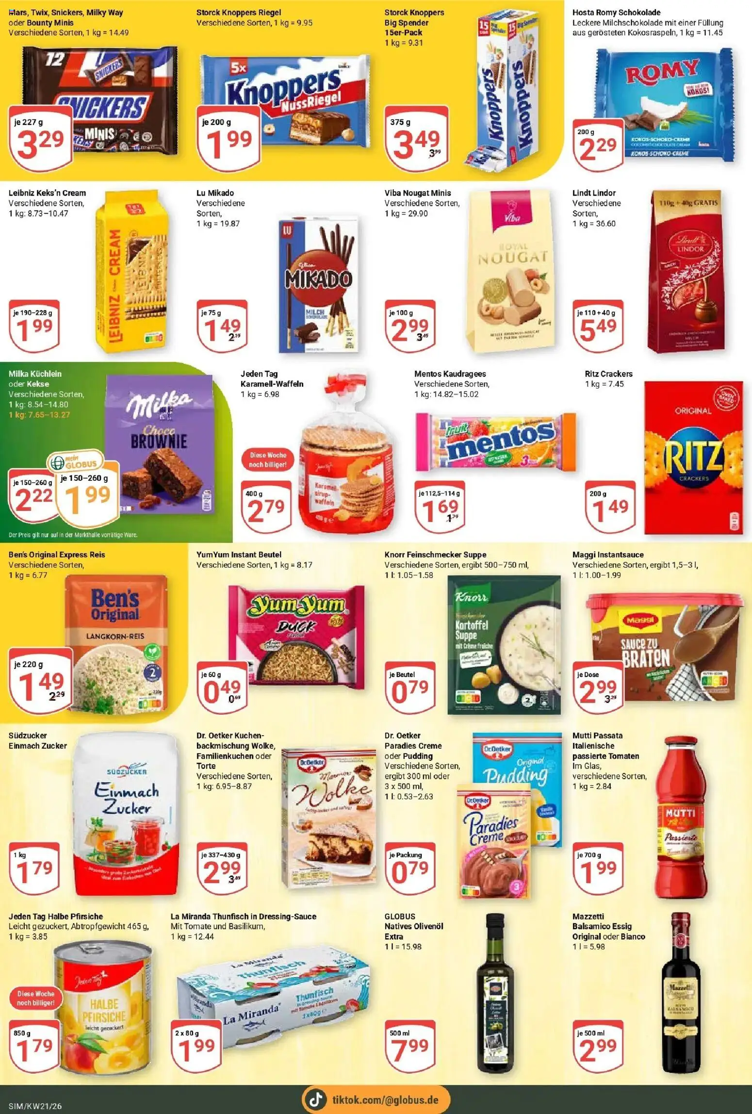 Globus Prospekt Simmern – gültig ab 17.05.2026 | Seite: 14 | Produkte: Knorr, Milka, Zucker, Kuchen