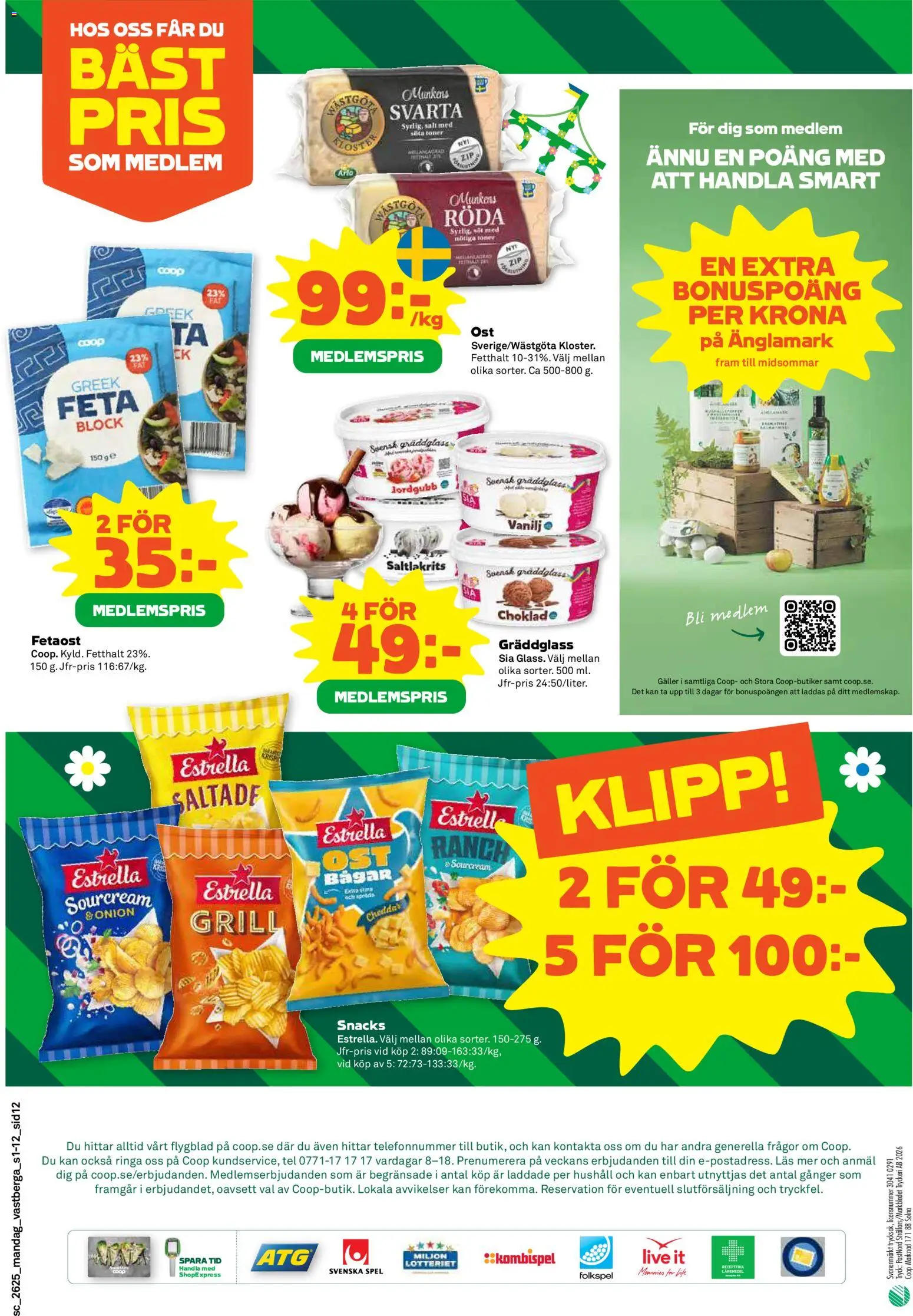 Coop Forum reklamblad aktuell från 15.06.2026 | Sida: 12 | Produkter: Grill, Salt, Galler, Fetaost