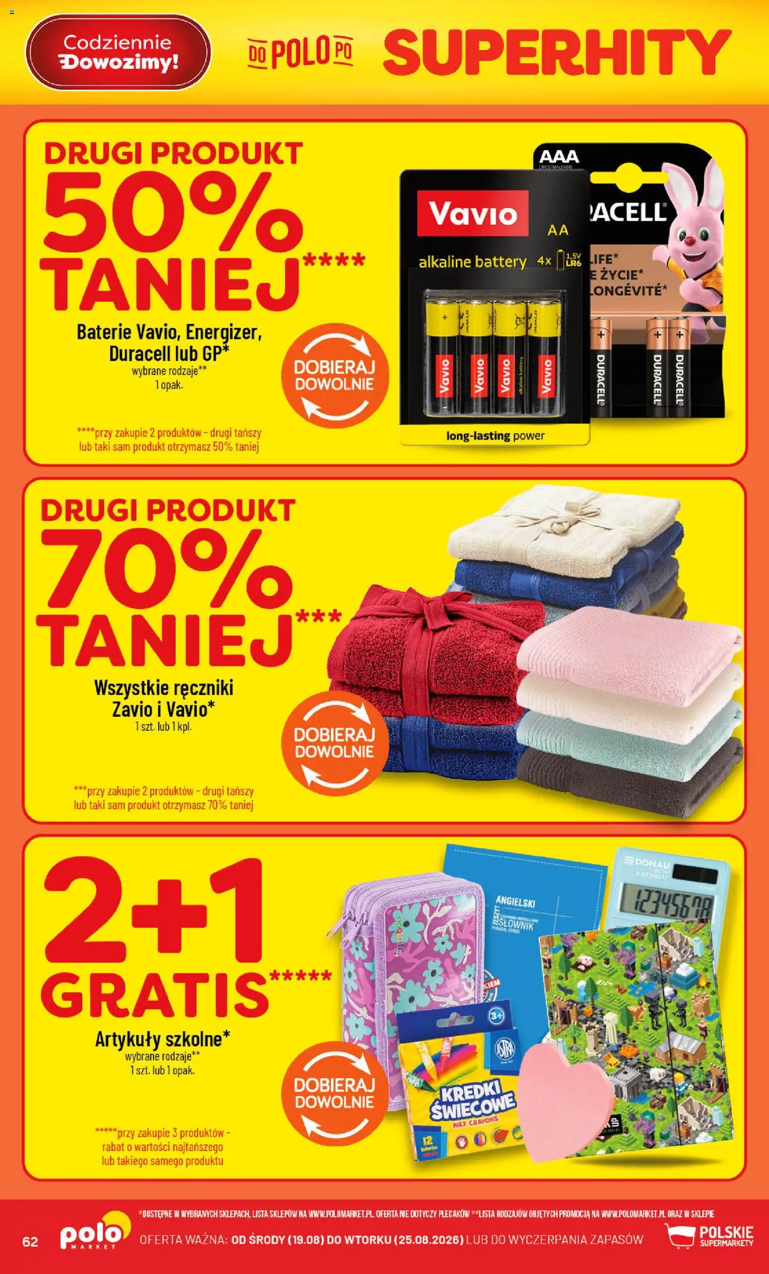 POLOmarket gazetka od 19.08.2026 | Strona: 62 | Produkty: Baterie, Kredki