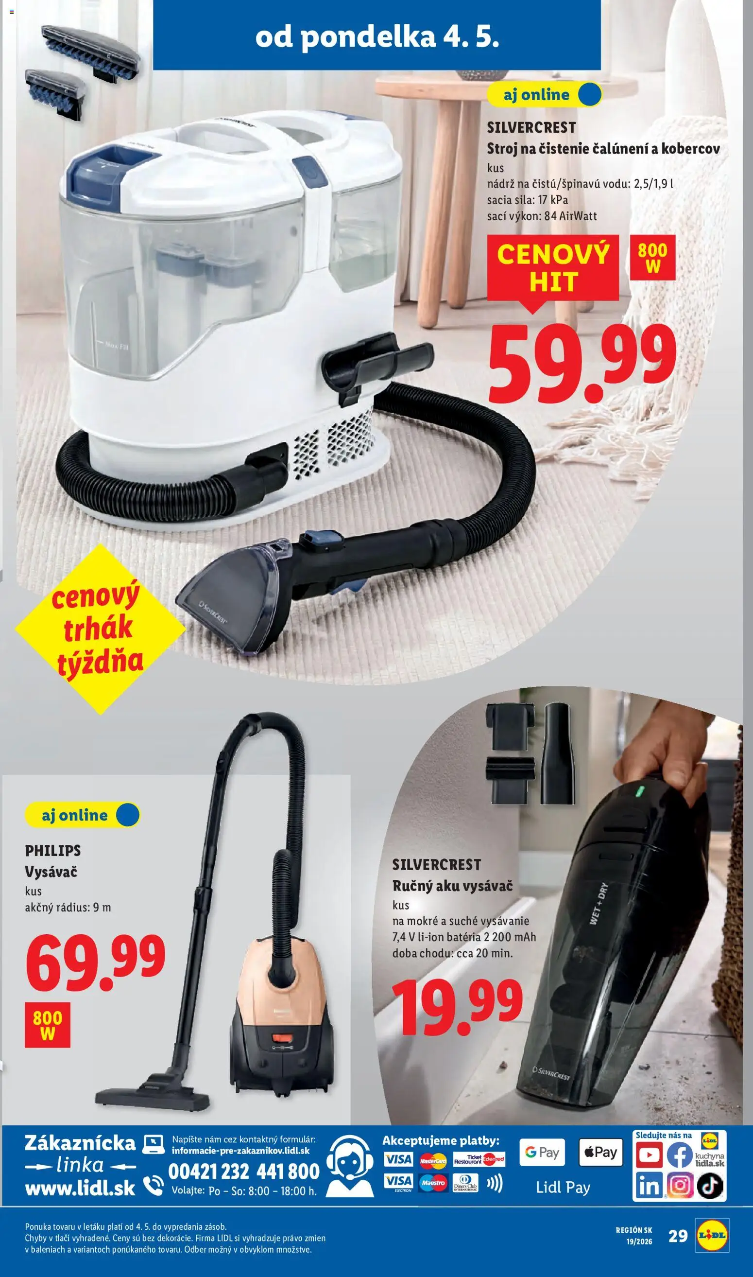 Nové Lidl akcie – leták je platný od 04.05.2026 | Strana: 45 | Produkty: Kuchyňa, Aku vysávač, Aku, Vysávač