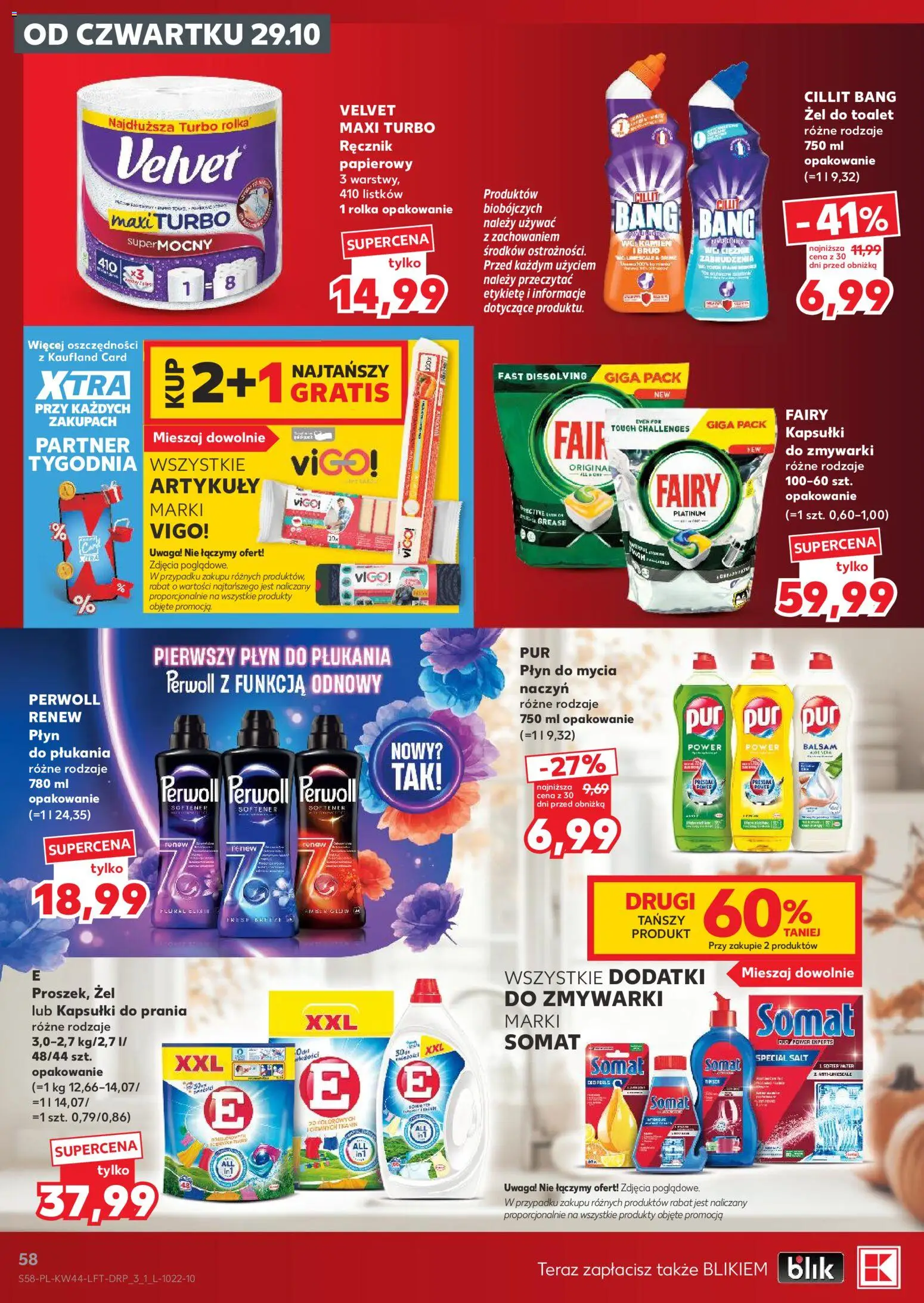 Kaufland gazetka od 29.10.2026 | Strona: 58 | Produkty: Cleaner, Detergent, Kapsułki do zmywarki, Płyn do mycia naczyń