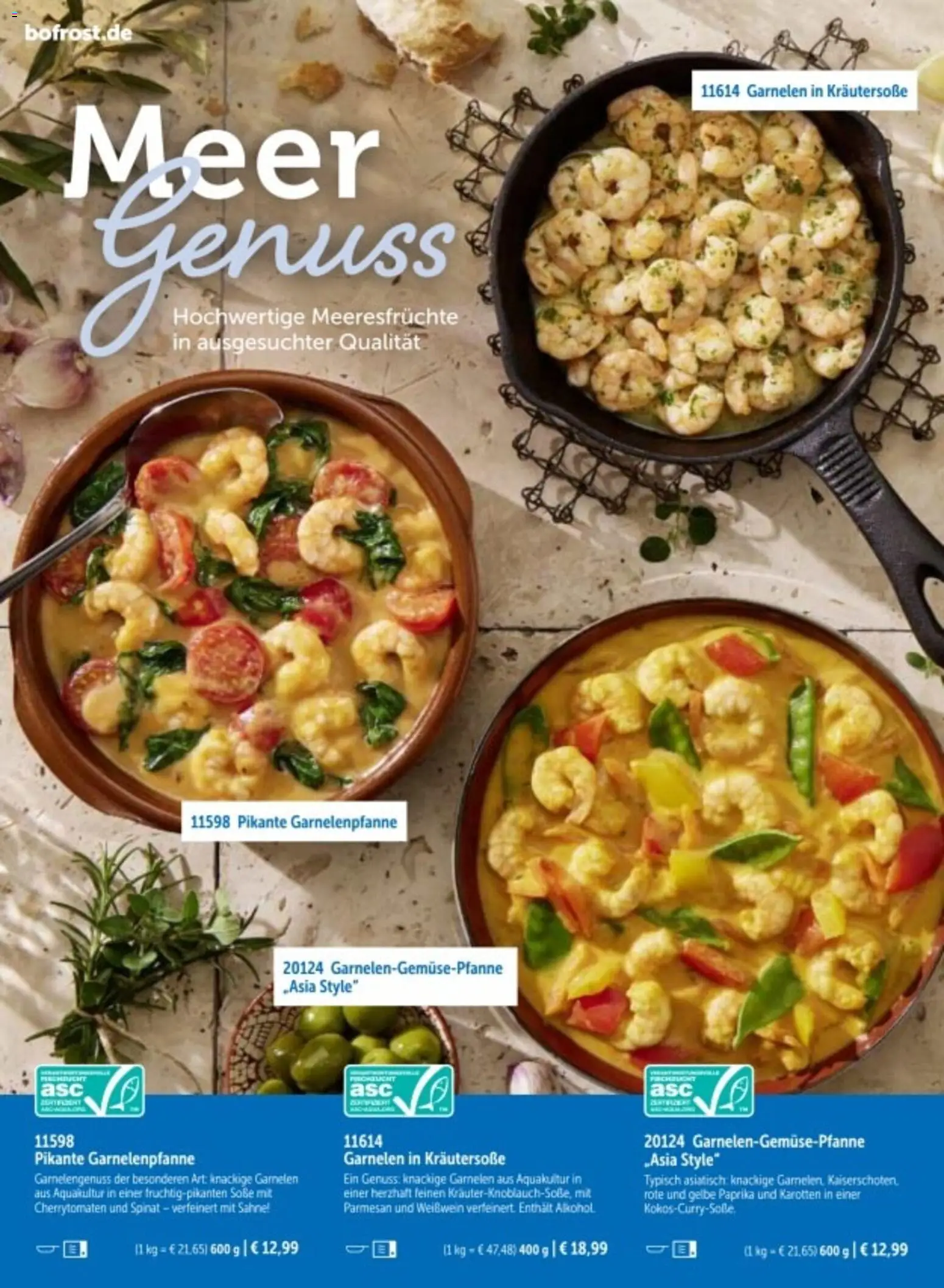 Bofrost Katalog – gültig ab 06.03.2026 | Seite: 62 | Produkte: Weißwein, Garnelen, Soße, Sahne