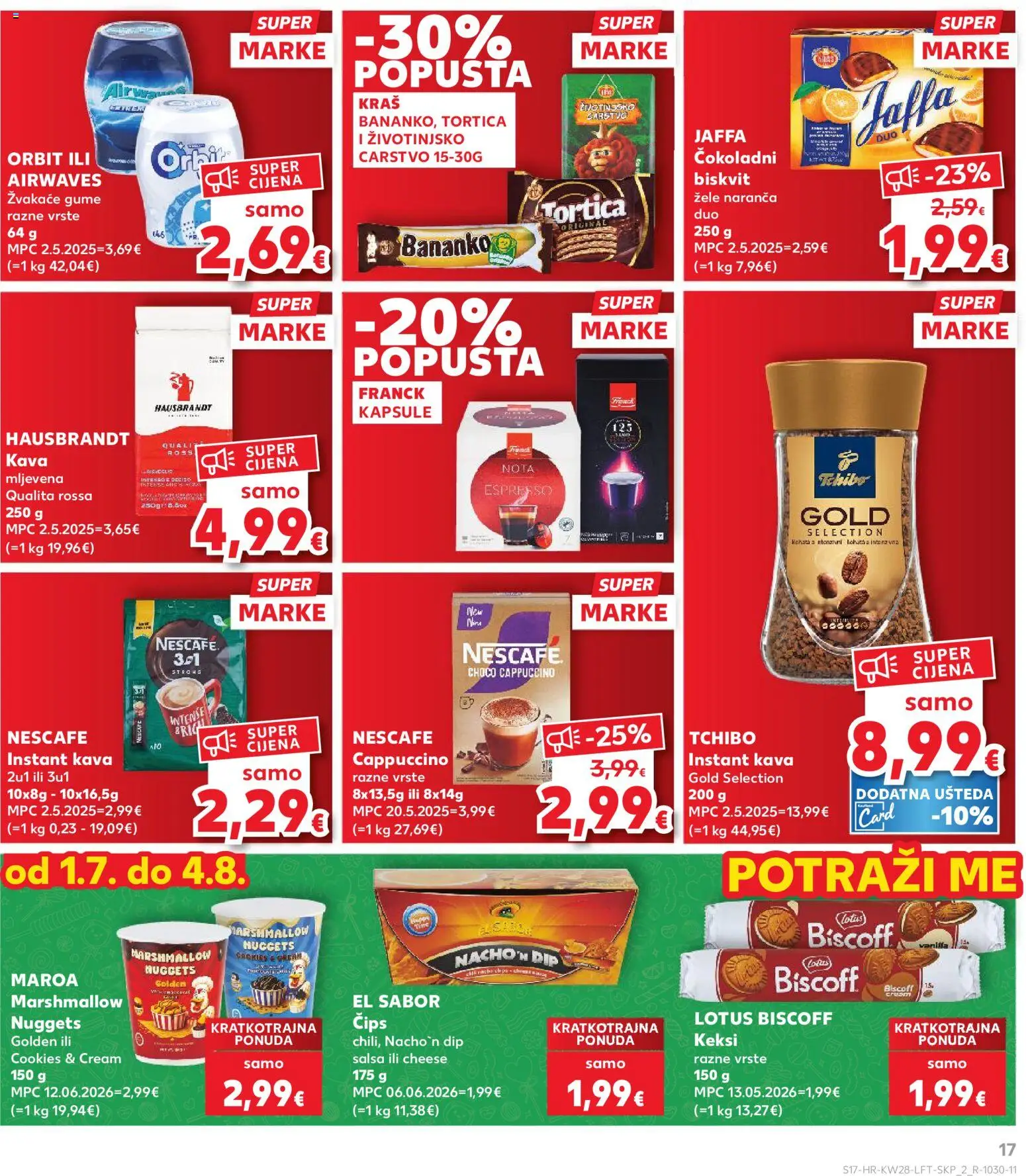 Kaufland katalog | vrijedi od 08.07.2026 | Stranica: 17 | Proizvodi: Nescafe, Kava, Čips, Cappuccino