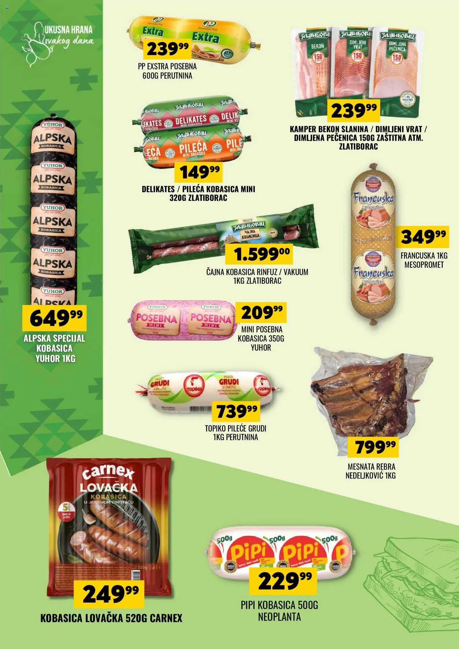 Tekijanka katalog - važi od 26.08.2026 | Strana: 8 | Proizvode: Pileće grudi, Slanina, Kobasica, Dimljeni vrat