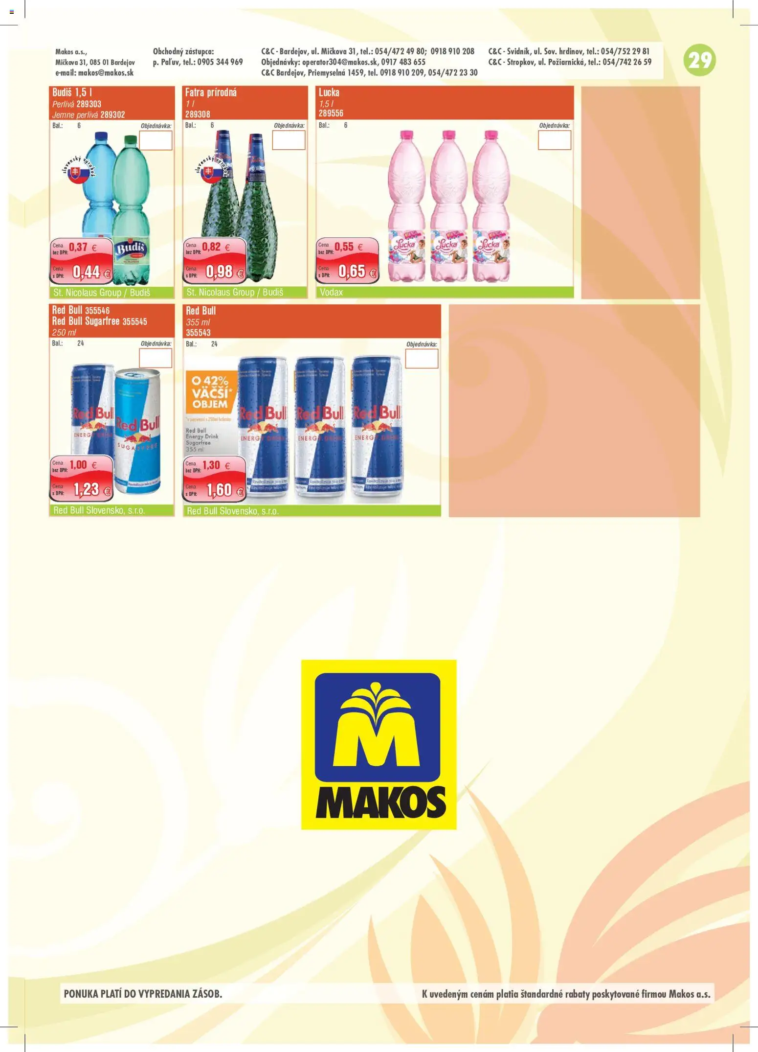 Nové Makos akcie – leták je platný od 28.09.2026 | Strana: 29 | Produkty: Led, Lucka, Voda, Fatra
