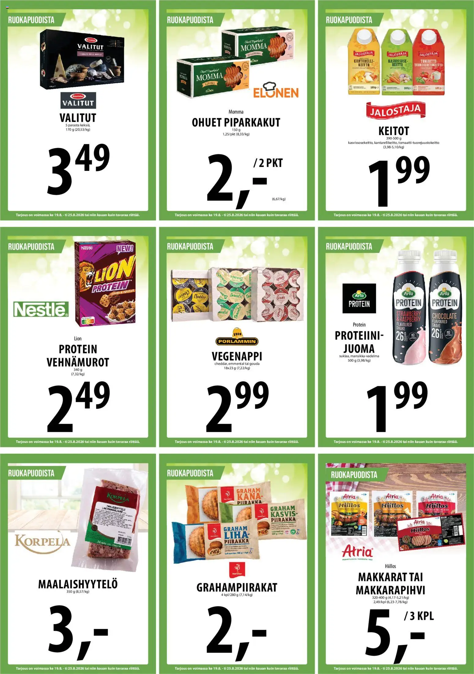Tuuri tarjoukset – voimassa 19/08/2026 alkaen | Sivu: 8 | Tuotteet: Makkarat, Keitto, Emmental, Liha