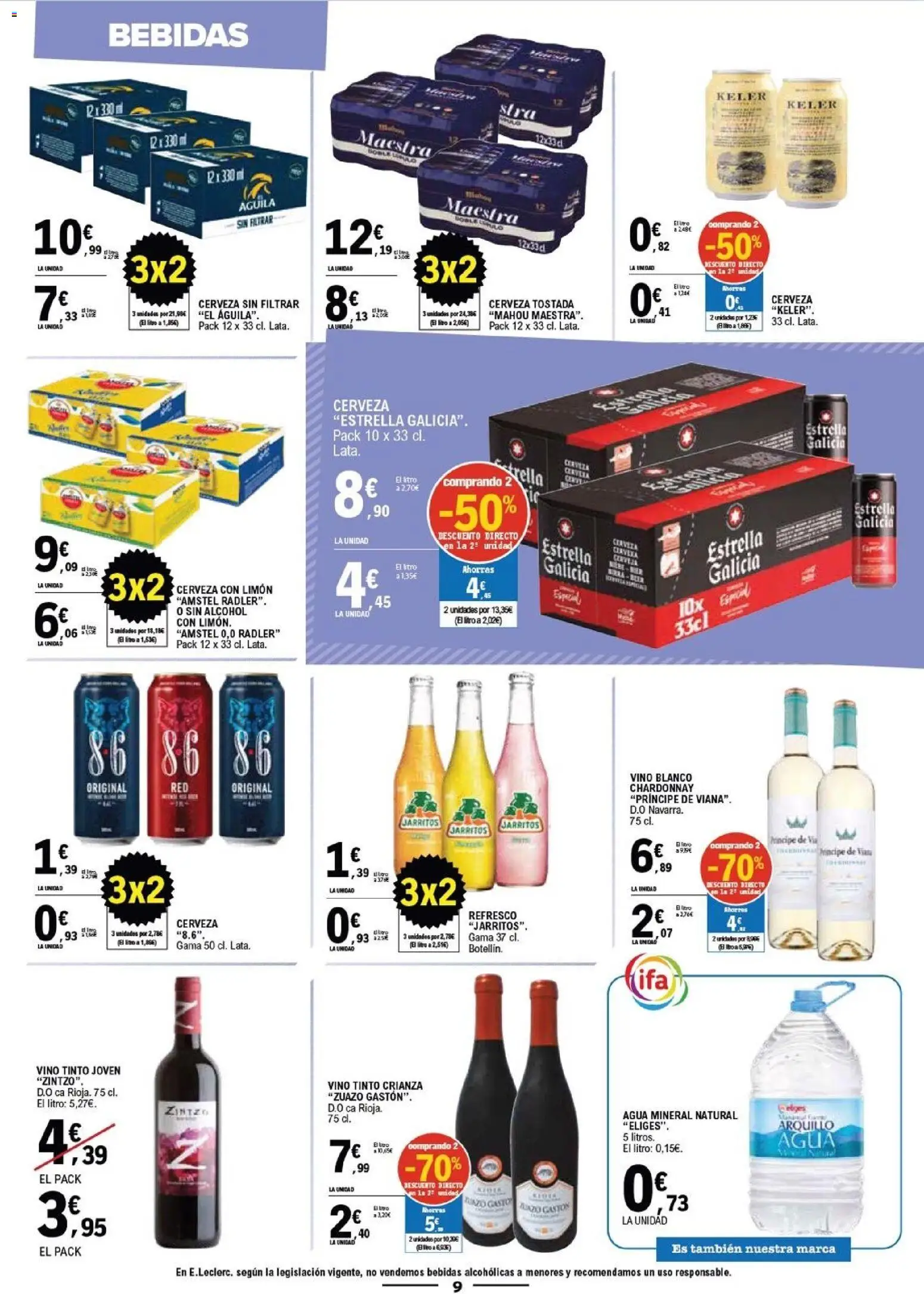 E.Leclerc - Vitoria-Gasteiz │ válido desde el 14/10/2026 | Página: 9 | Productos: Vino, Cerveza, Limón, Bebidas