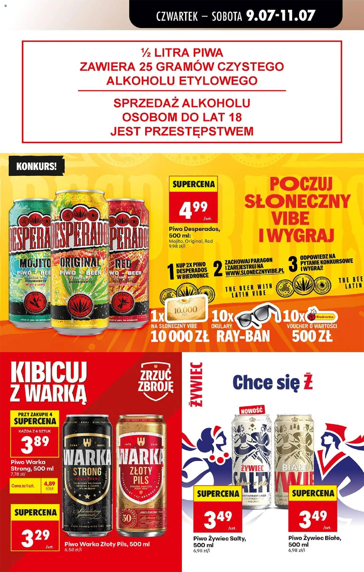 Biedronka gazetka od czwartku od 09.07.2026 | Strona: 67 | Produkty: Okulary, Warka, Piwo Warka, Piwo