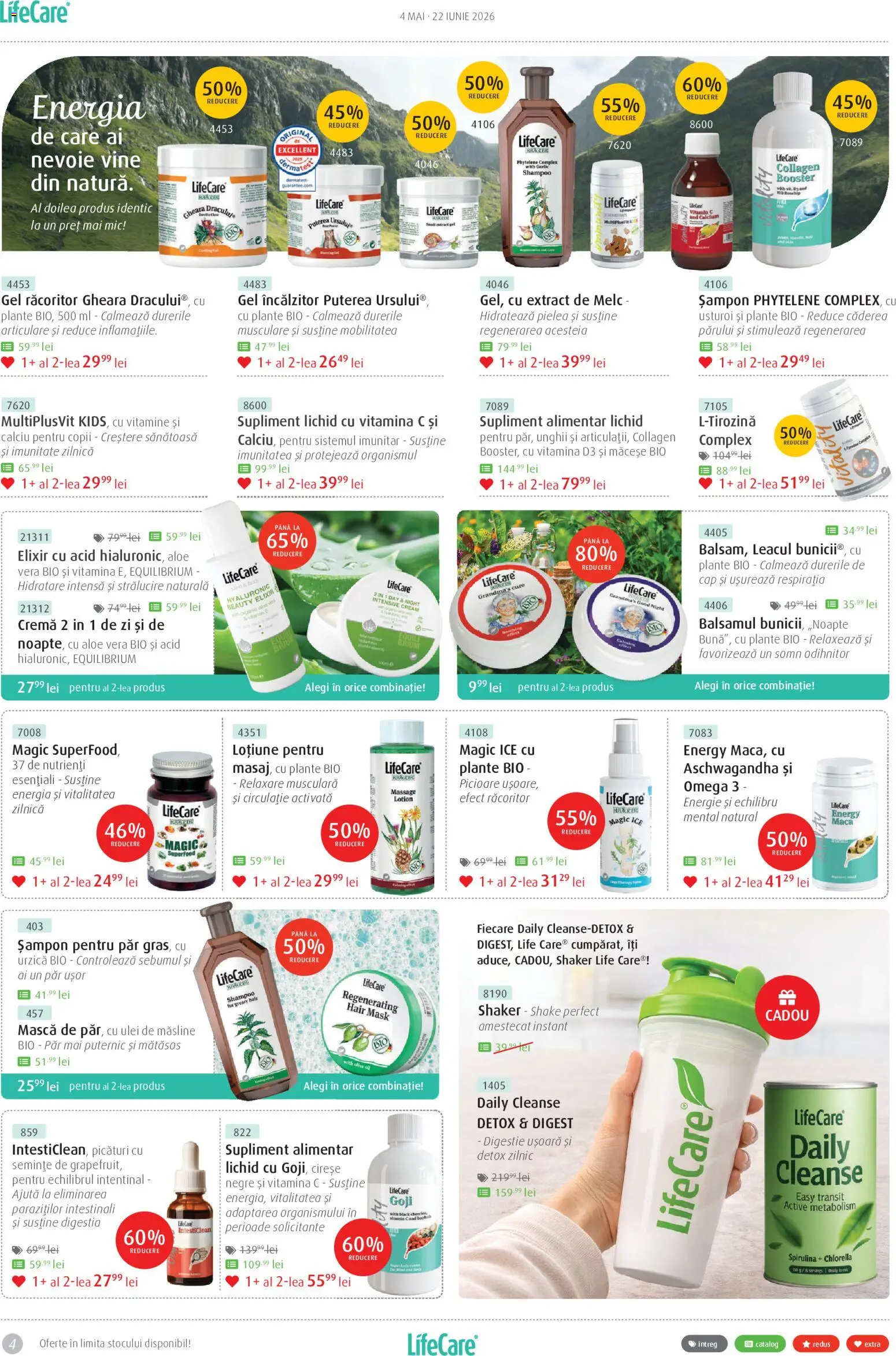 Noul catalog Life Care – valabil de la 04.05.2026 | Pagină: 4 | Produse: Chaussures de ski, Șampon, Cireșe, Usturoi