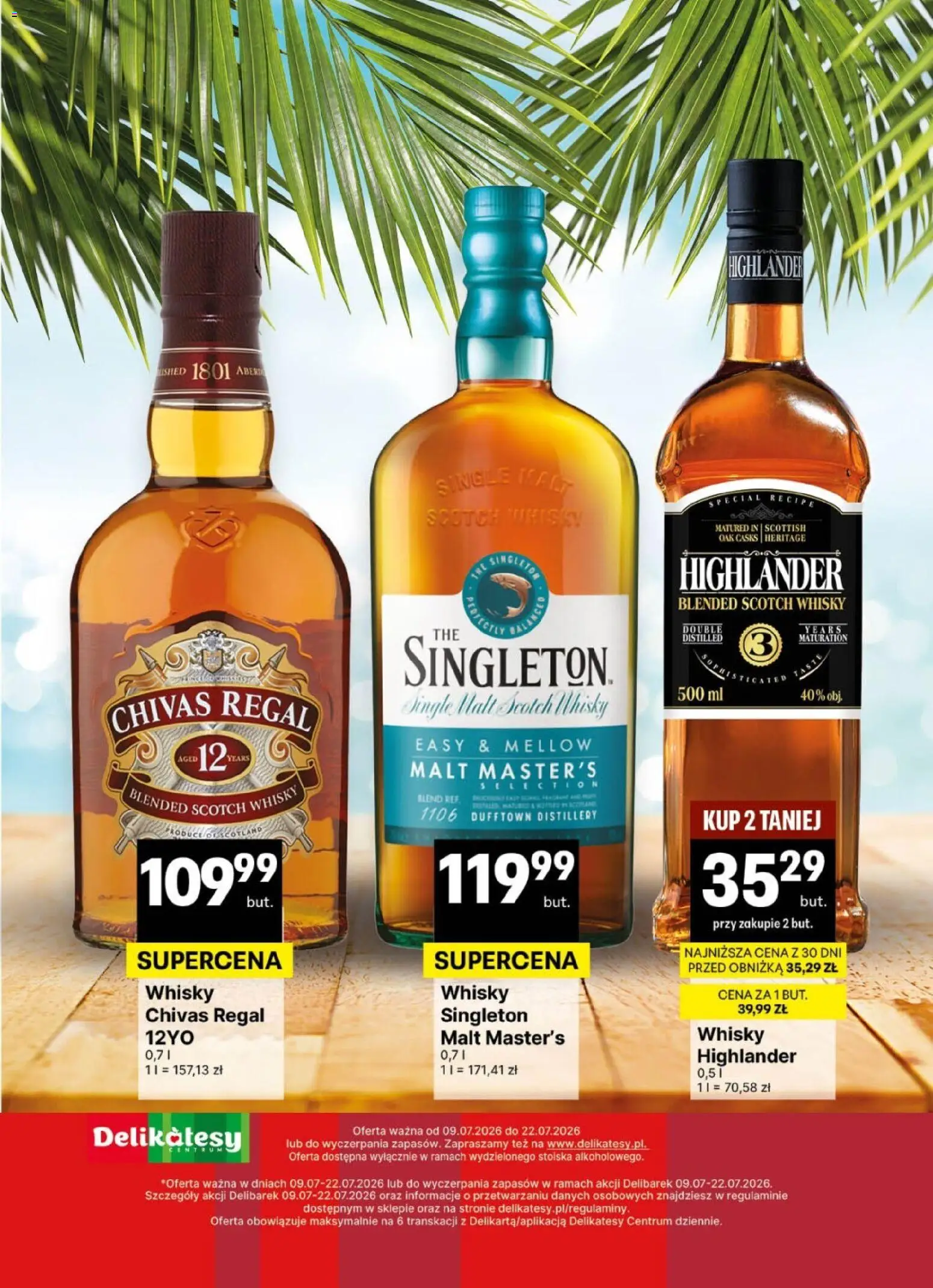 Delikatesy Centrum gazetka - DeliBarek od 09.07.2026 | Strona: 21 | Produkty: Chivas Regal, Delikatesy, Regał, Whisky