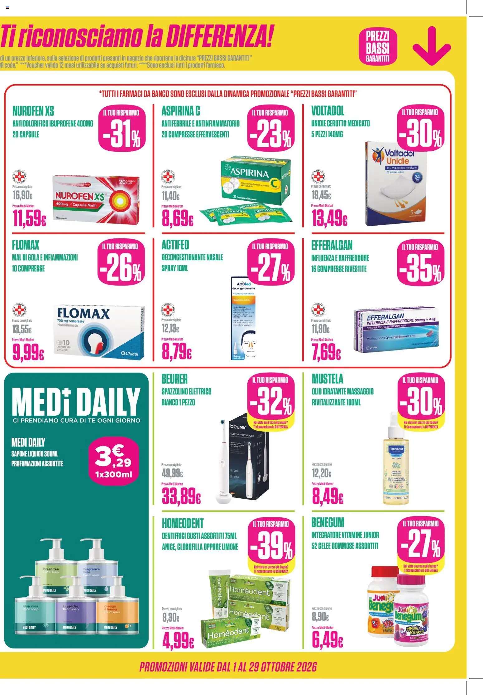 Volantino Medi Market del 01/10/2026 | Pagina: 3 | Prodotti: Latte, Olio, Agrumi, Omega