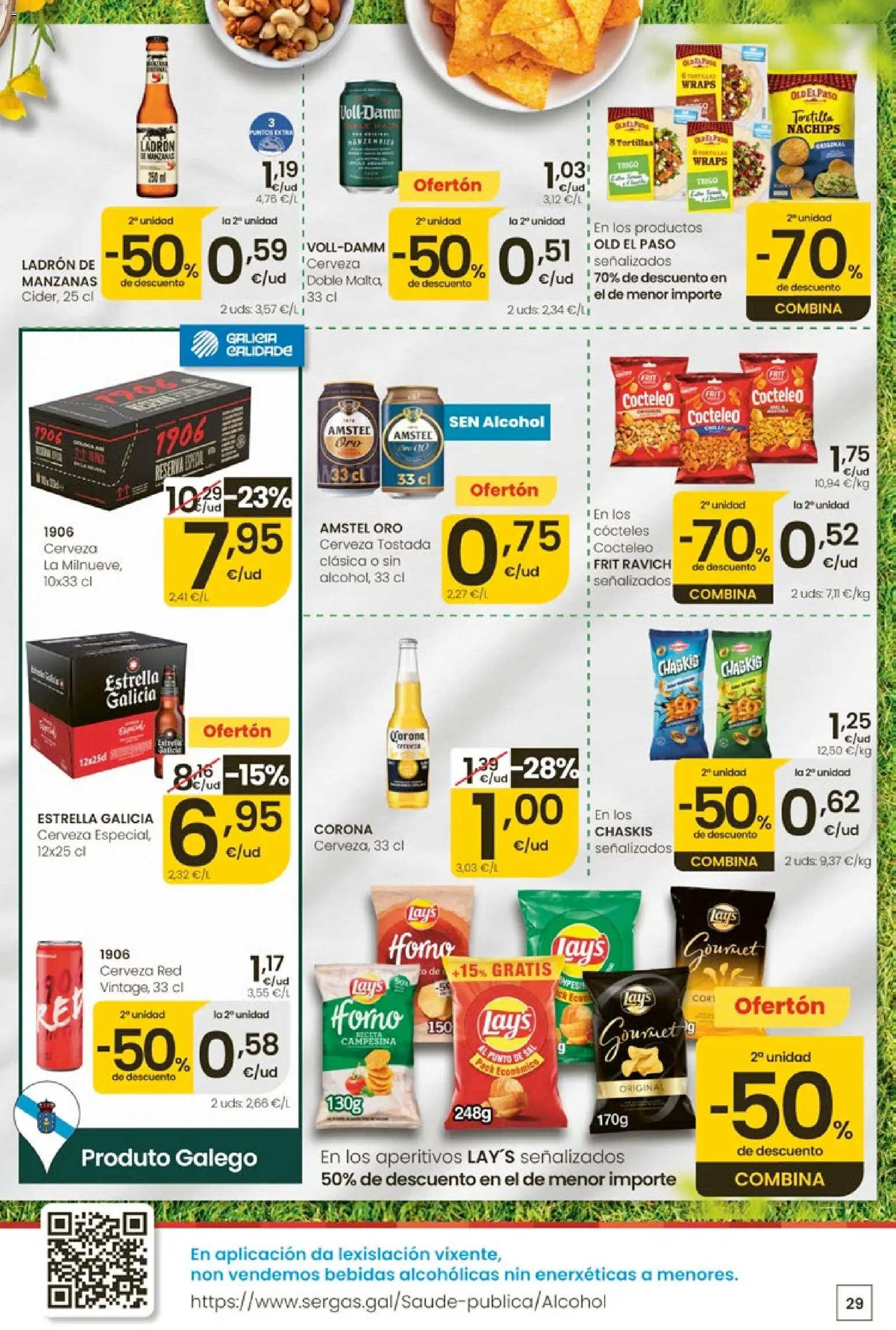 Eroski Ofertóns de verán │ válido desde el 28.05.2026 | Página: 29 | Productos: Cerveza, Manzanas, Horno